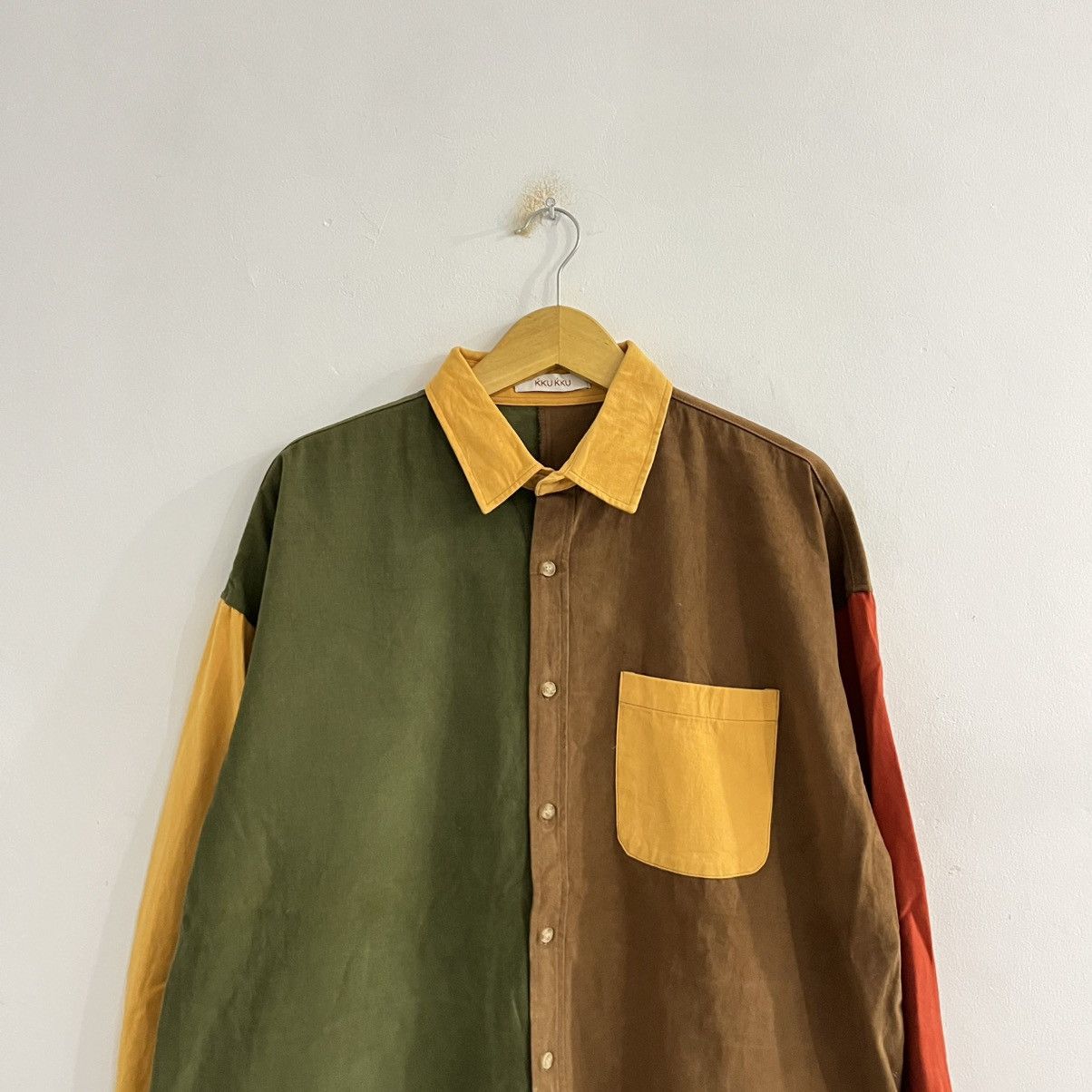Japanese Brand Kku Kku Colourblock Button Up shirt Size US XL / EU 56 / 4 - 2 Thumbnail