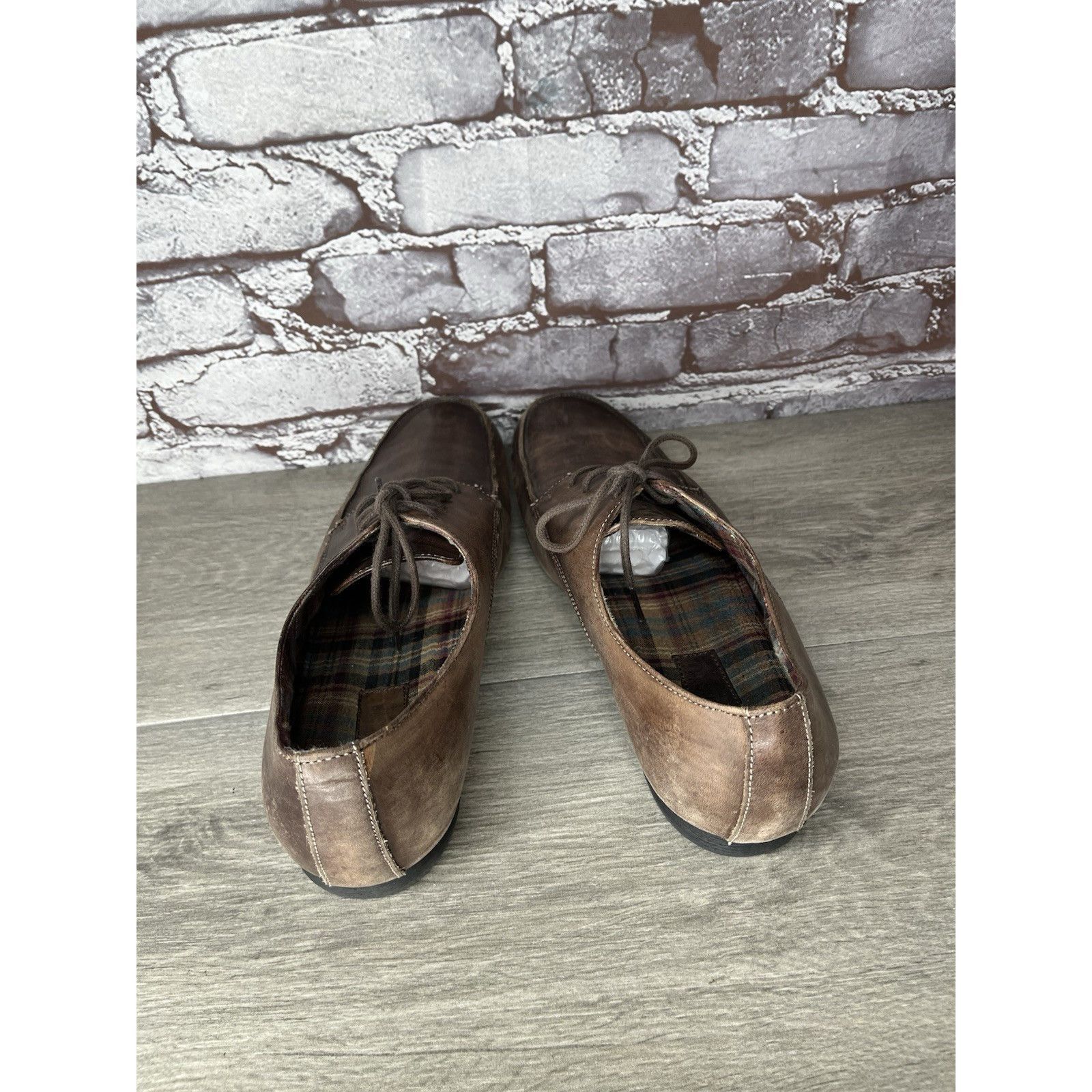 Bed Stu Bed Stu Distressed Brown Oiled Leather Lace Derby Oxfords Me Size US 10.5 / EU 43-44 - 7 Thumbnail