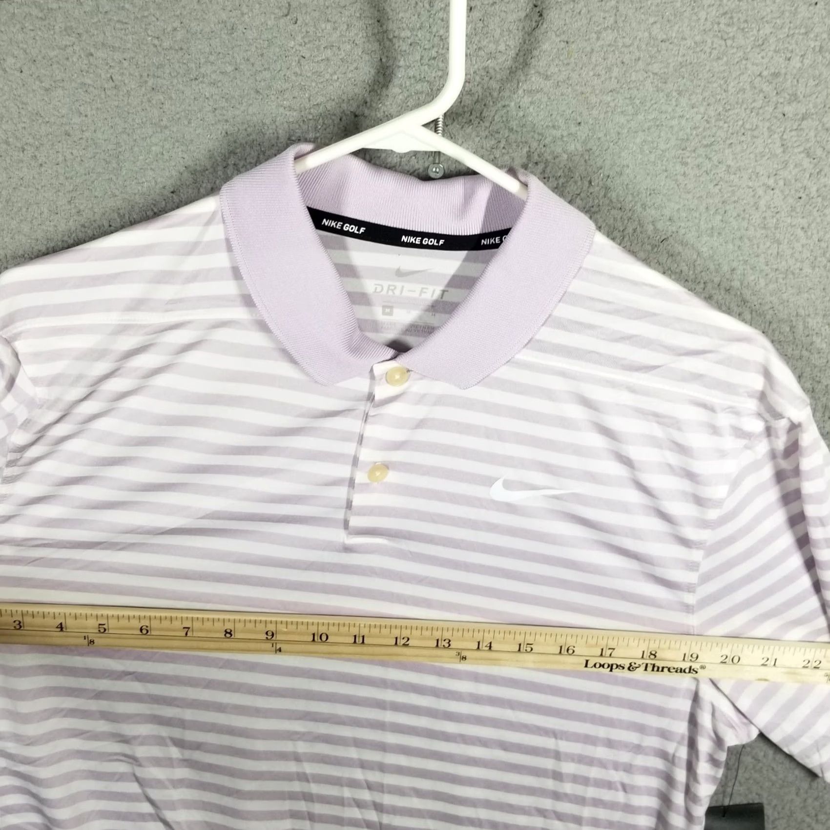Nike Nike Golf Polo Shirt M Mens Purple White Striped Dri-FIT Victory 91% Polyester 9% Spandex Short Sleeve Breathable Activewear Polo Size US M / EU 48-50 / 2 - 7 Thumbnail