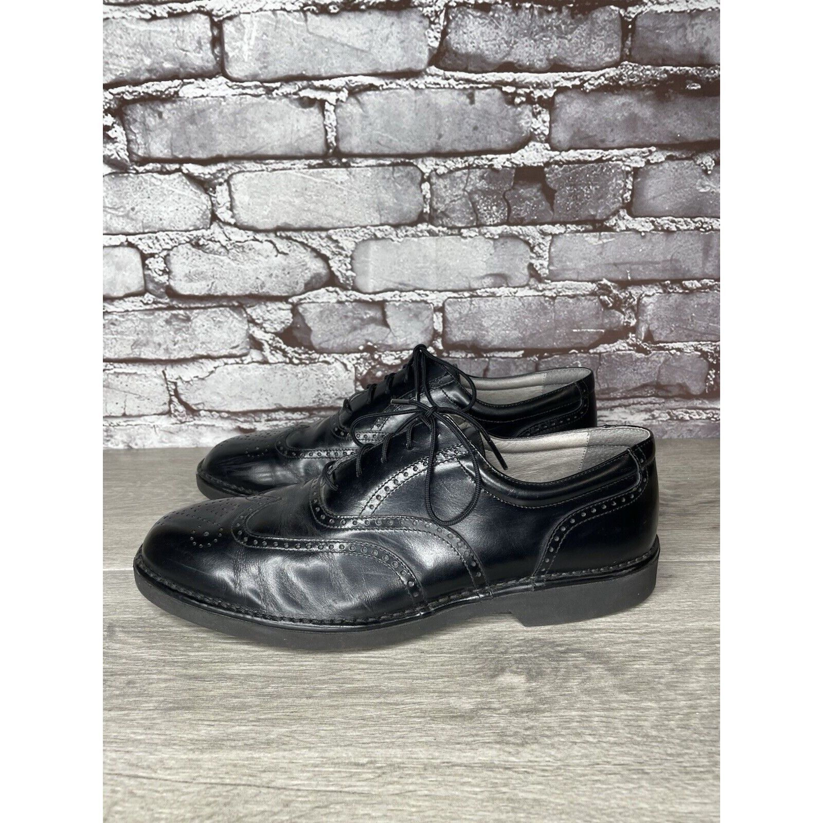 Rockport Rockport Dressports Black Leather Wingtip Oxfords Vibram Sol Size US 9.5 / EU 42-43 - 13 Thumbnail