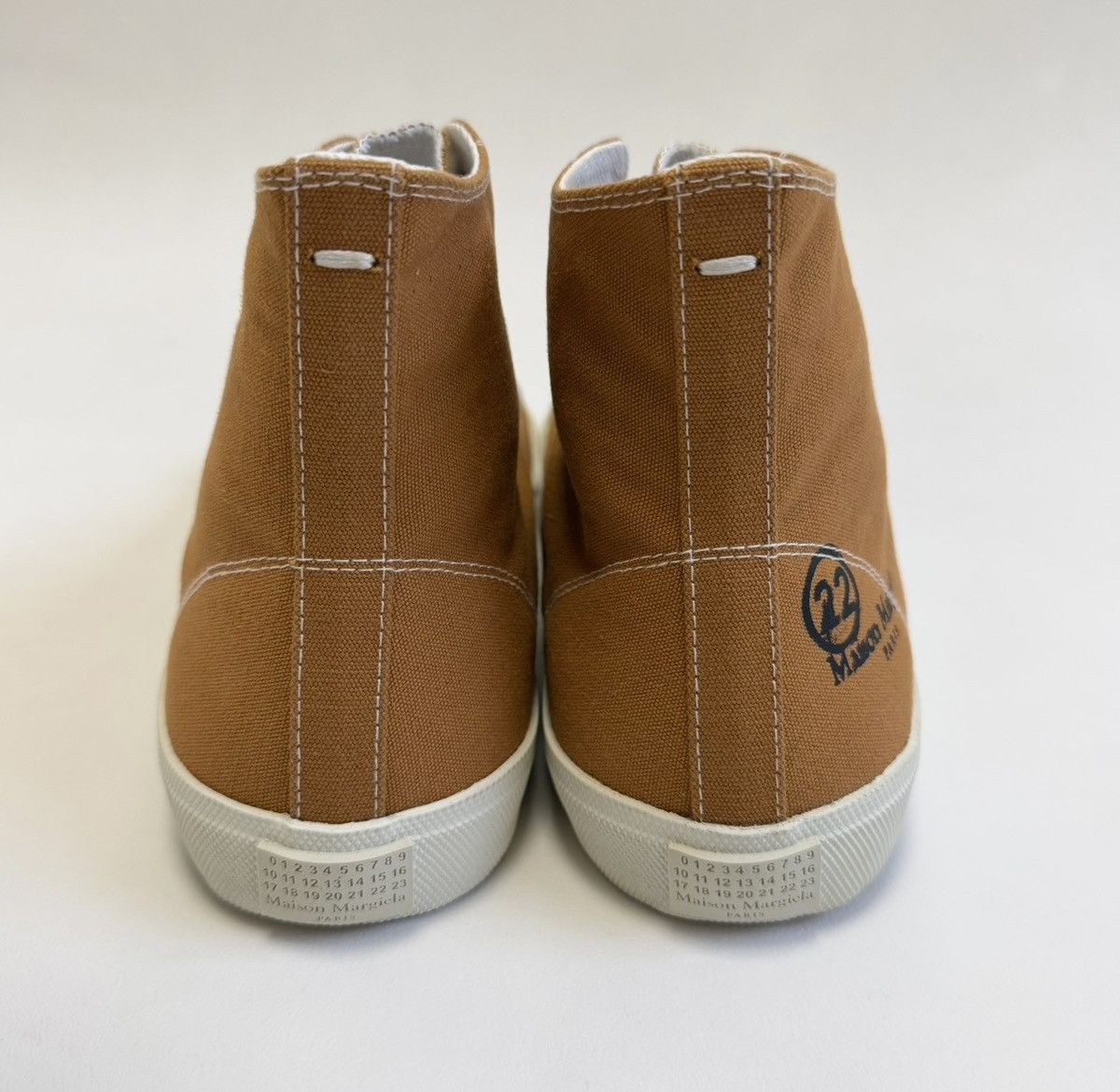 Maison Margiela Orange Canvas High Top Tabi Sneakers Size US 11 / EU 44 - 14 Thumbnail
