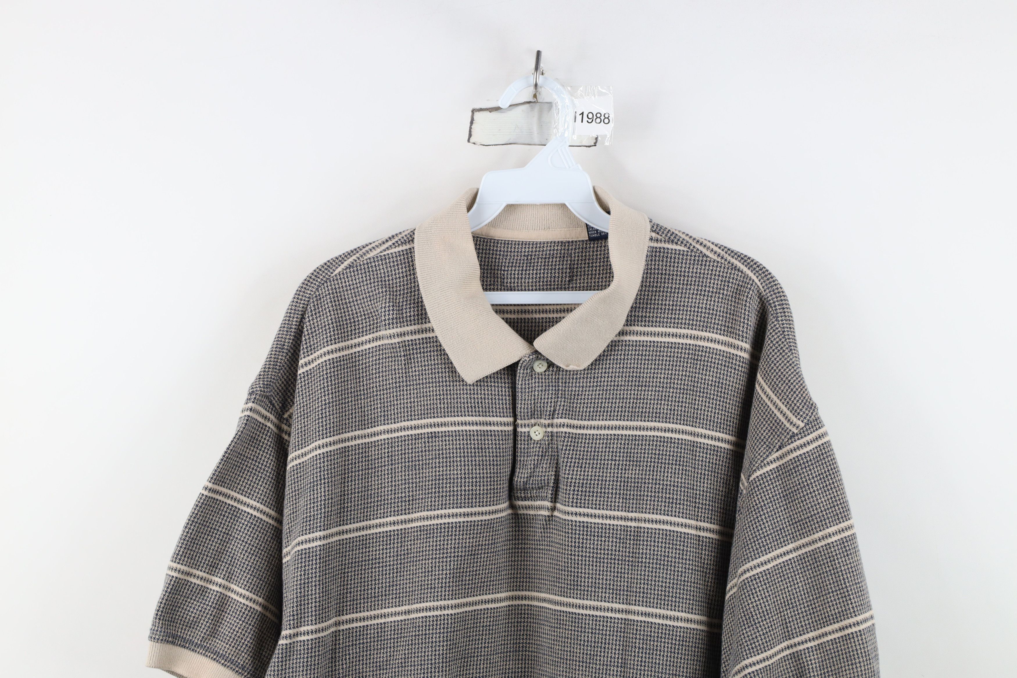 Vintage Vintage 90s Y2K Streetwear Houndstooth Knit Golf Polo Shirt Size US XL / EU 56 / 4 - 2 Thumbnail
