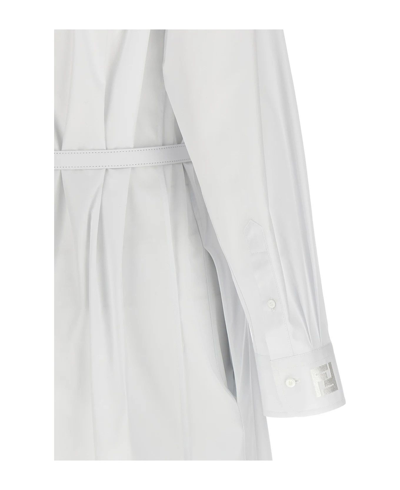 Fendi o1s1wg110326 Dress in White Size L / US 10 / IT 46 - 4 Thumbnail