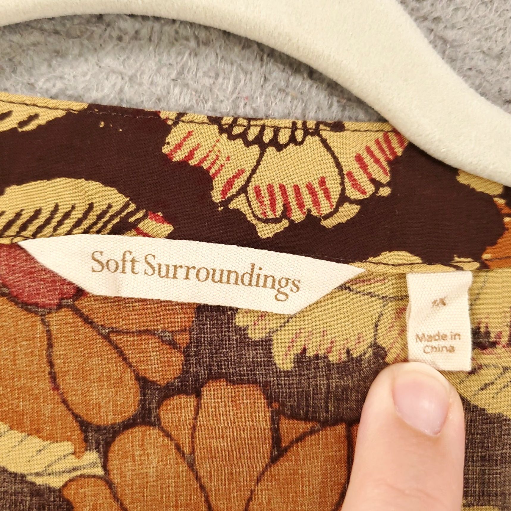 Soft Surroundings Soft Surroundings Cardigan Adult 1X Brown Floral Open Front Lightweight Flowy Bohemian Womens Size XL / US 12-14 / IT 48-50 - 5 Thumbnail