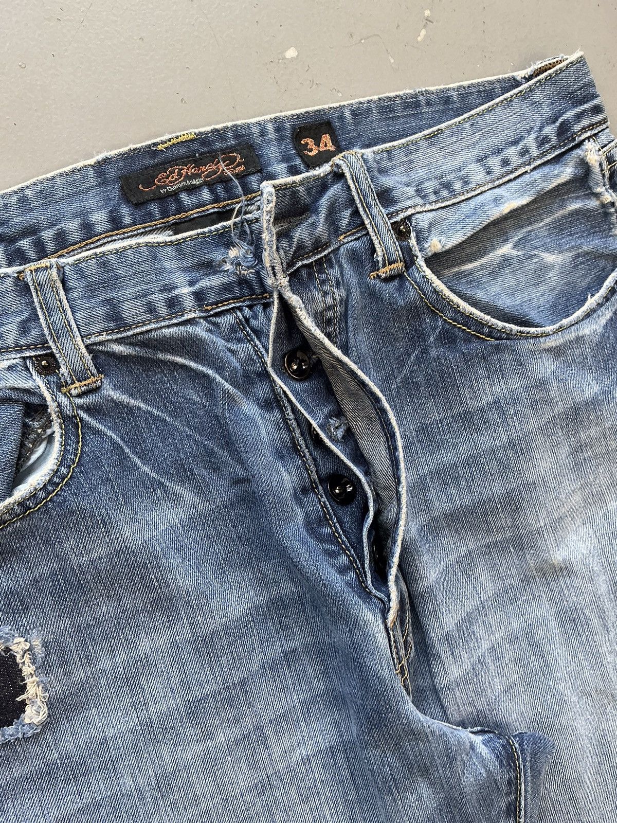 Ed Hardy × Vintage Vintage Edhardy distressed straight denim Size US 34 / EU 50 - 6 Thumbnail