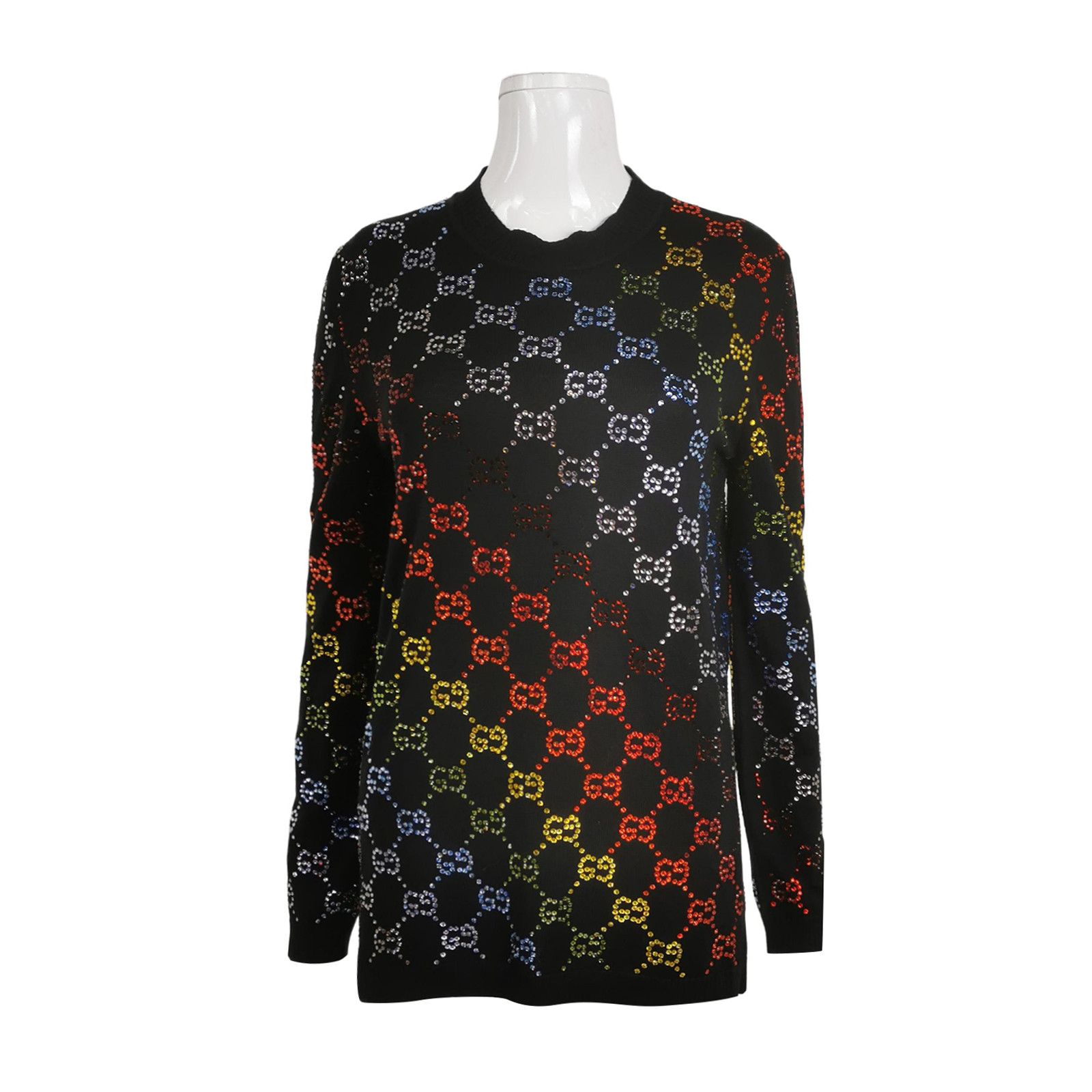 Gucci Gucci Rainbow Rhinestone GG Logo Sweater Size M Size US M / EU 48-50 / 2 - 1 Thumbnail