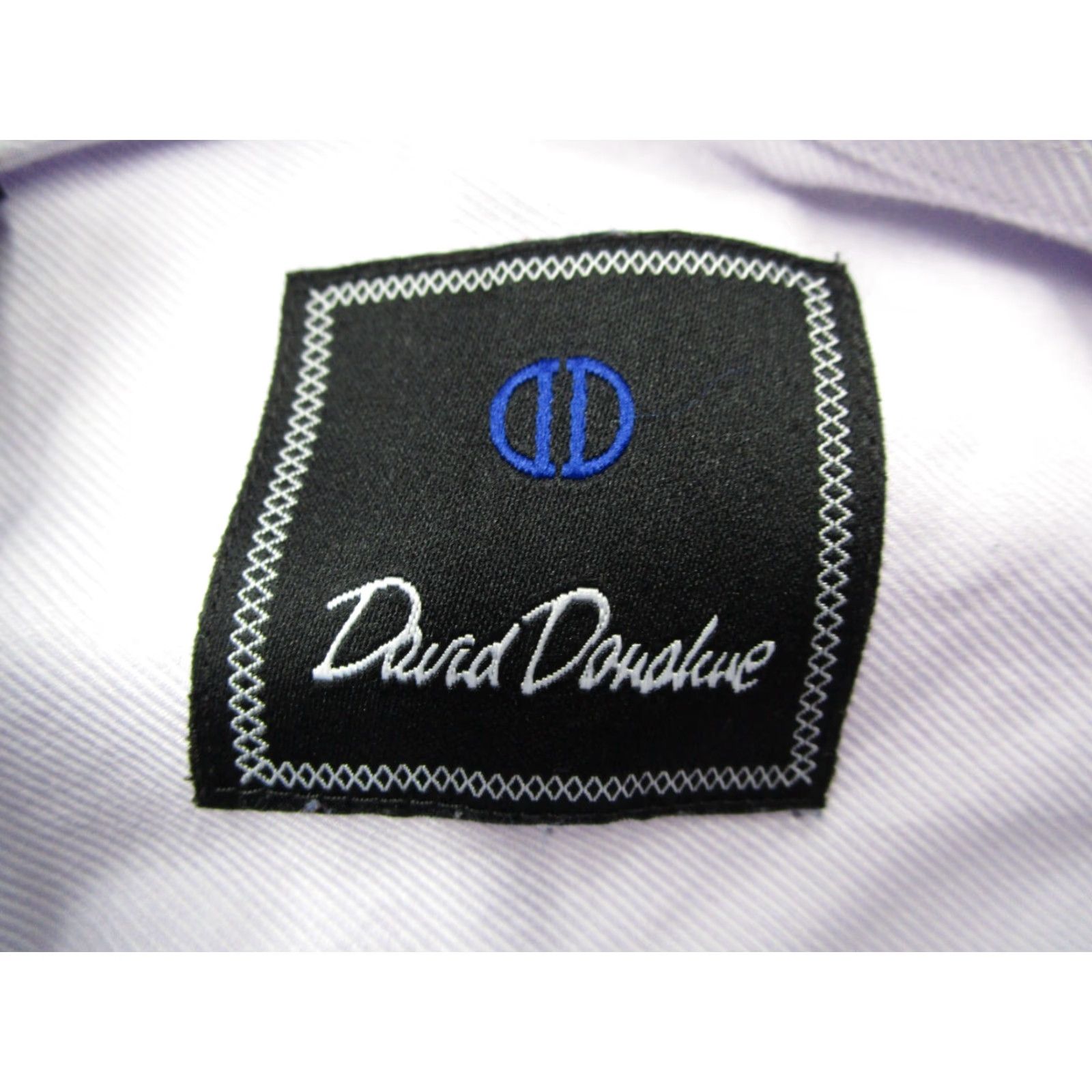 David Donahue David Donahue Dress Shirt Mens 16 34 Purple Button Up French Cuff 100% Cotton Casual Business Workwear Designer Clothing Size 34R - 3 Thumbnail