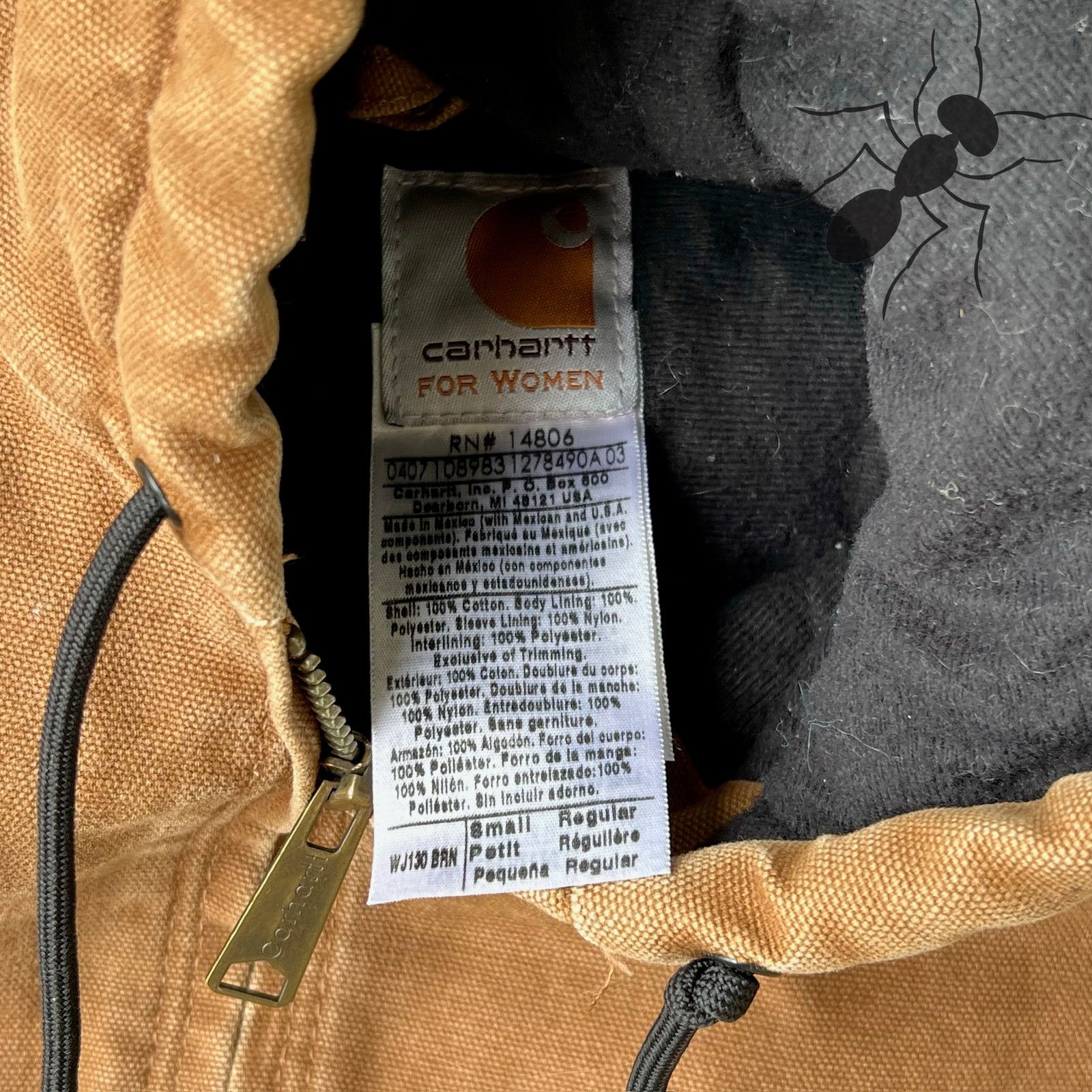 Carhartt × Vintage Carhartt WOMENS WJ130 BRN brown hooded work wear jacket Size US S / EU 44-46 / 1 - 7 Thumbnail