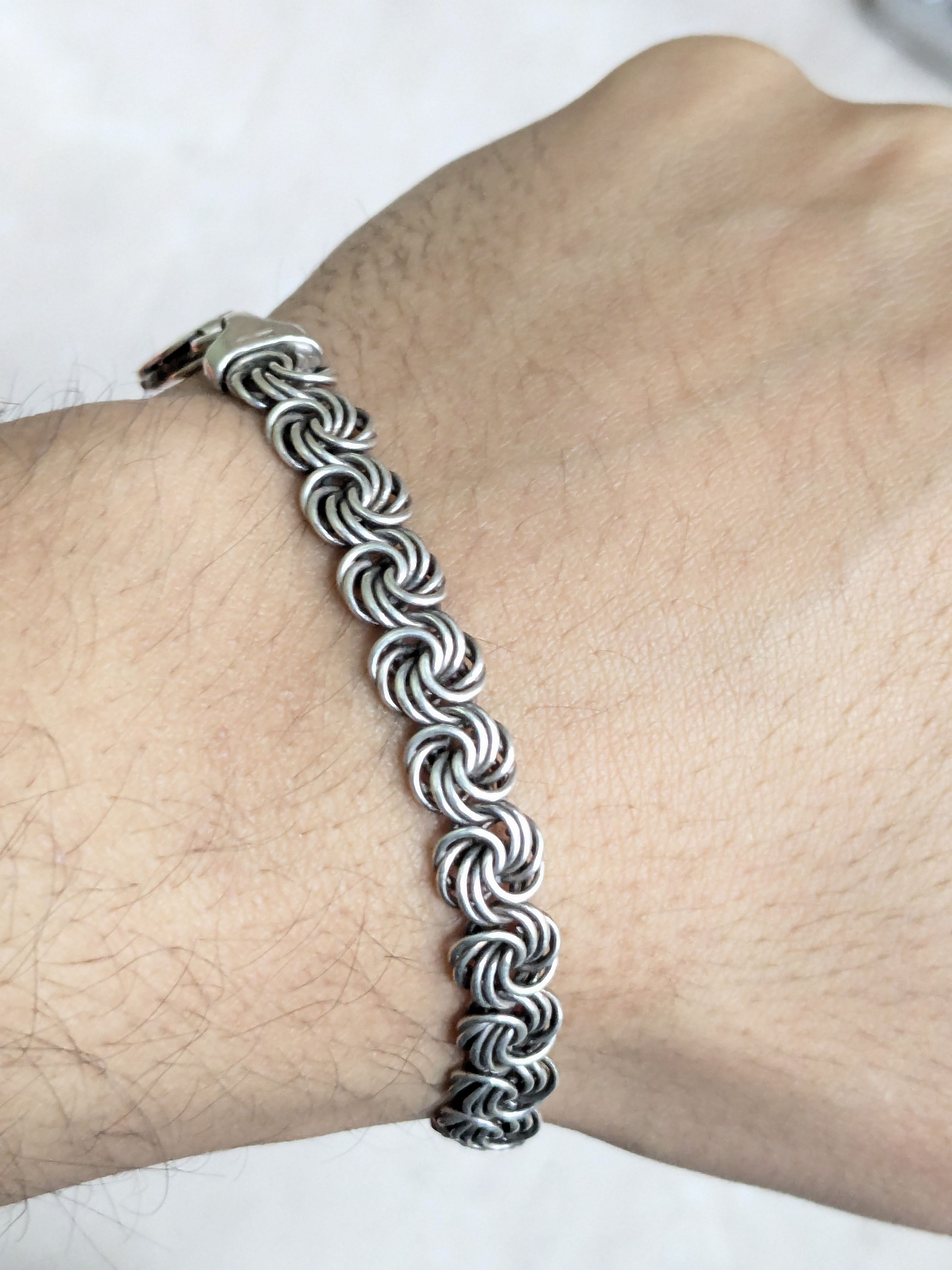 Jewelry Vintage Sterling Silver Bracelet Rosetta 6.5" Italy Size ONE SIZE - 9 Thumbnail