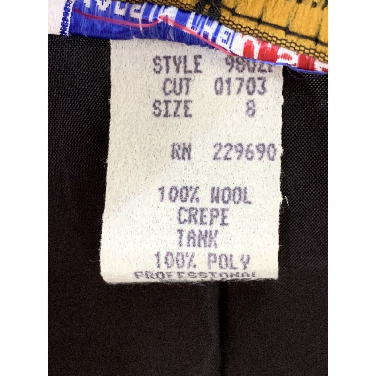 Vintage Vintage Lillie Rubin Crepe 100% Wool Jacket Pant Suit Sz 8 Gold Trim Buttons EUC Size 30" / US 8 / IT 44 - 6 Thumbnail