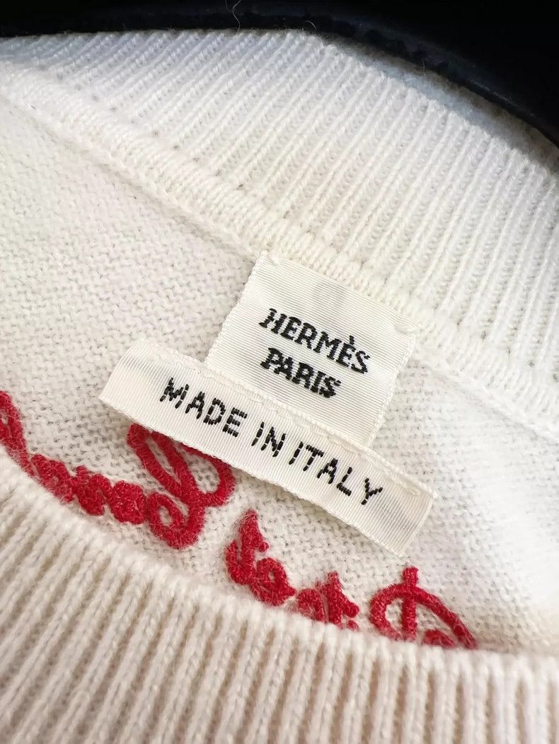 Hermes Hermes Beige and Red Pattern Knit Top-2506 Size M / US 6-8 / IT 42-44 - 5 Thumbnail
