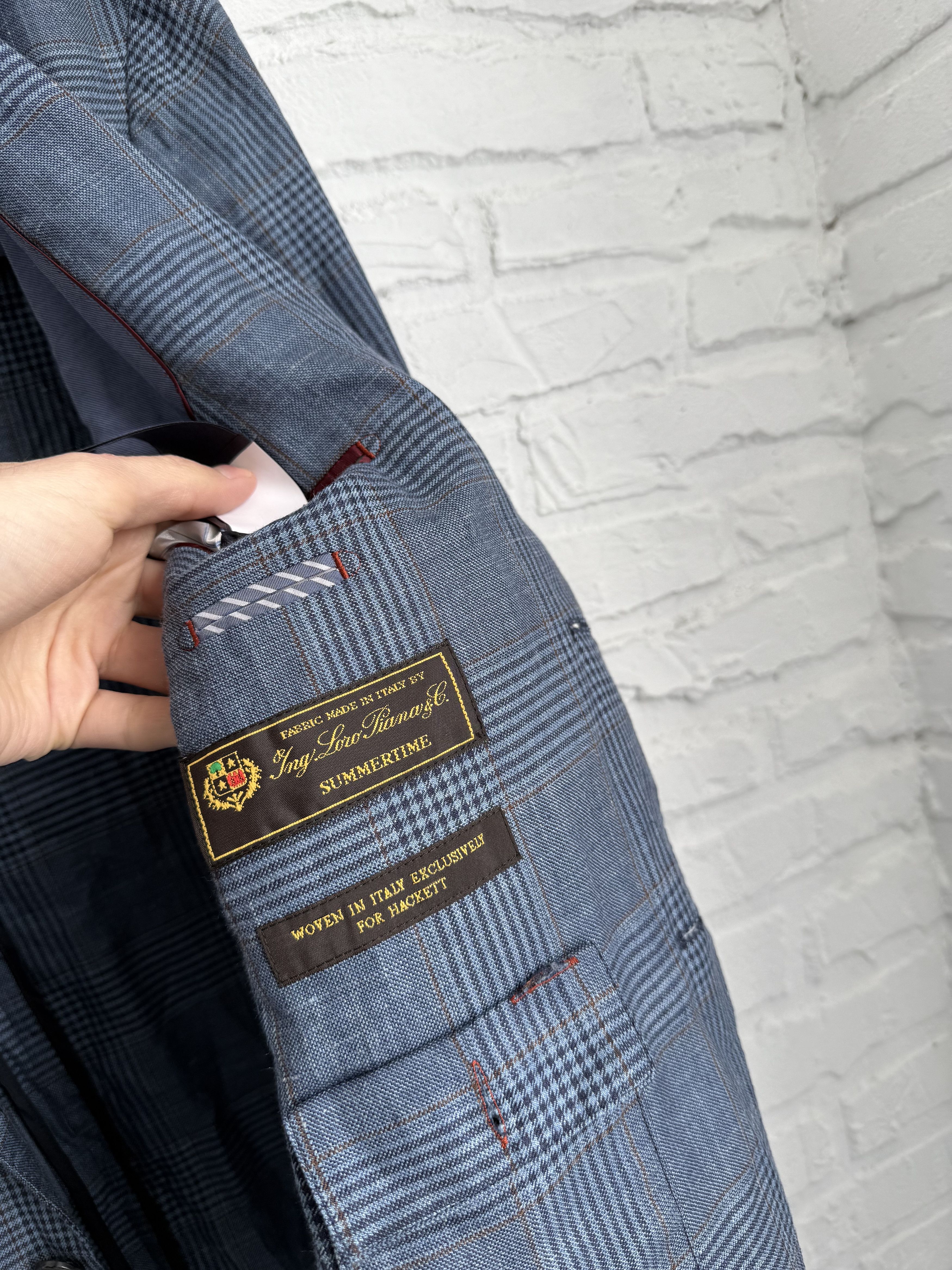 Hackett Hackett Loro Piana Wool Blazer Plaid Blue check blazer Size 42R - 2 Thumbnail