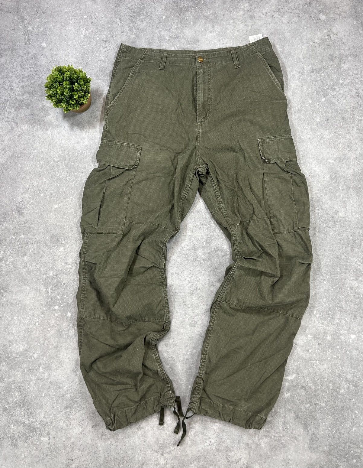 Carhartt × Vintage Vintage Carhartt Cargo Baggy Pants Loose Fit Workwear Wide Size US 32 / EU 48 - 4 Thumbnail