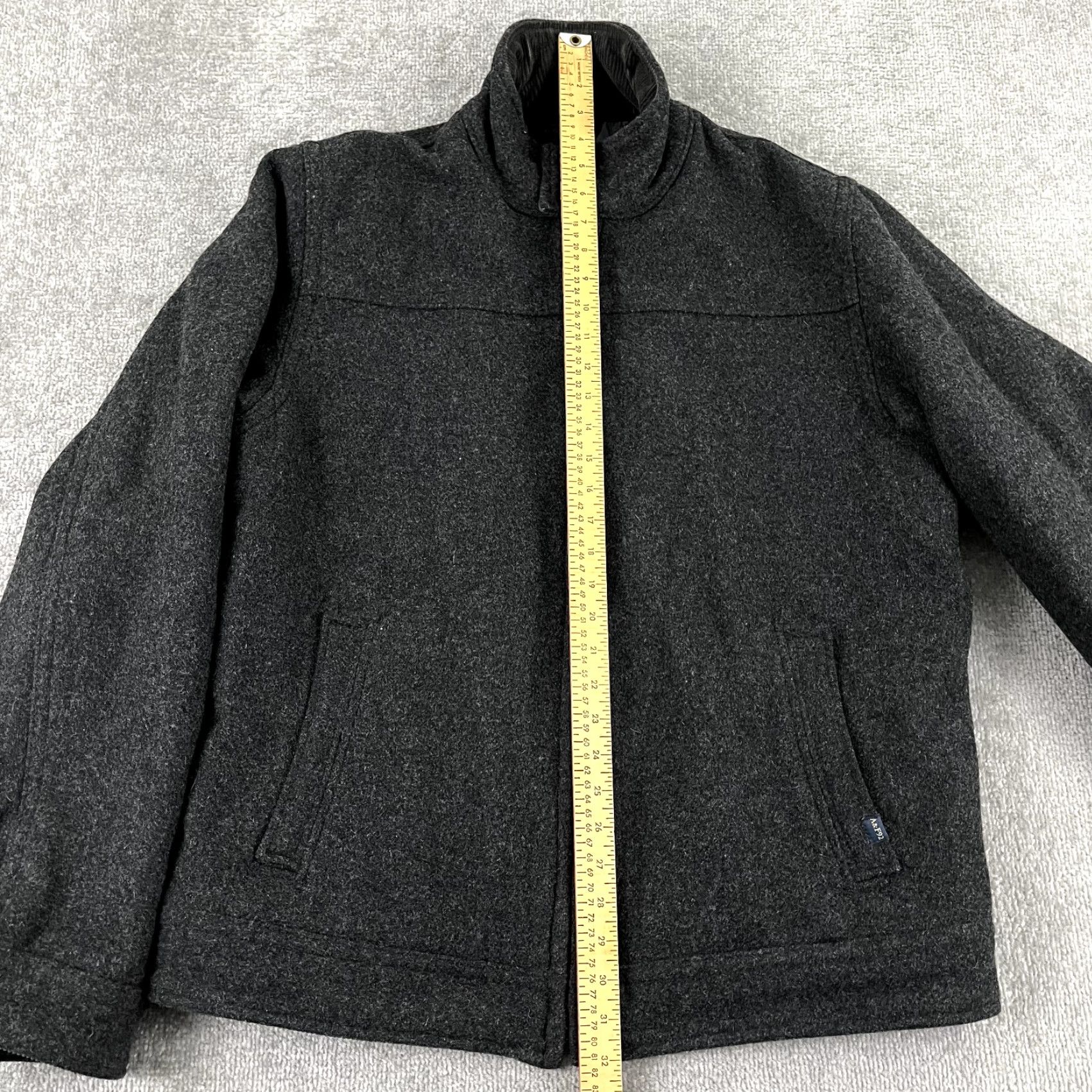 Abercrombie & Fitch VINTAGE Abercrombie & Fitch Bomber Jacket Mens XL Charcoal Gray Wool Coat Mid-Length Regular Fit Full Zip Lined Pockets Across 90s Retro Size US XL / EU 56 / 4 - 5 Thumbnail