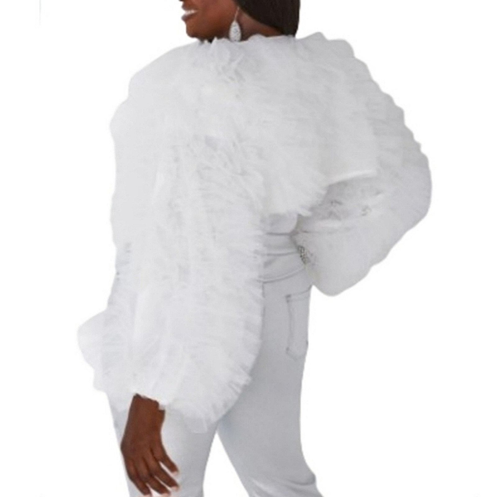 Other BRIGHT WHITE ☆ FLUFFY TULLE ☆ CROPPED SHRUG 4x ☆ NWT Size 4XL / US 24-26 - 5 Thumbnail
