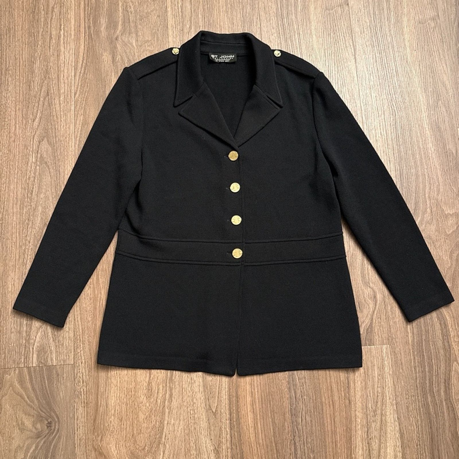 St. John VNTG St. John knit Black Jacket with Gold Buttons Size M / US 6-8 / IT 42-44 - 1 Thumbnail