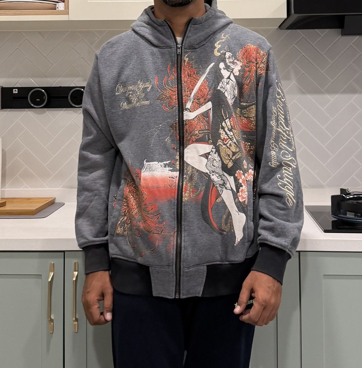 Japanese Brand Dangerous Beauty Killer Divine Punishment zip-up hoodie Size US XL / EU 56 / 4 - 3 Thumbnail