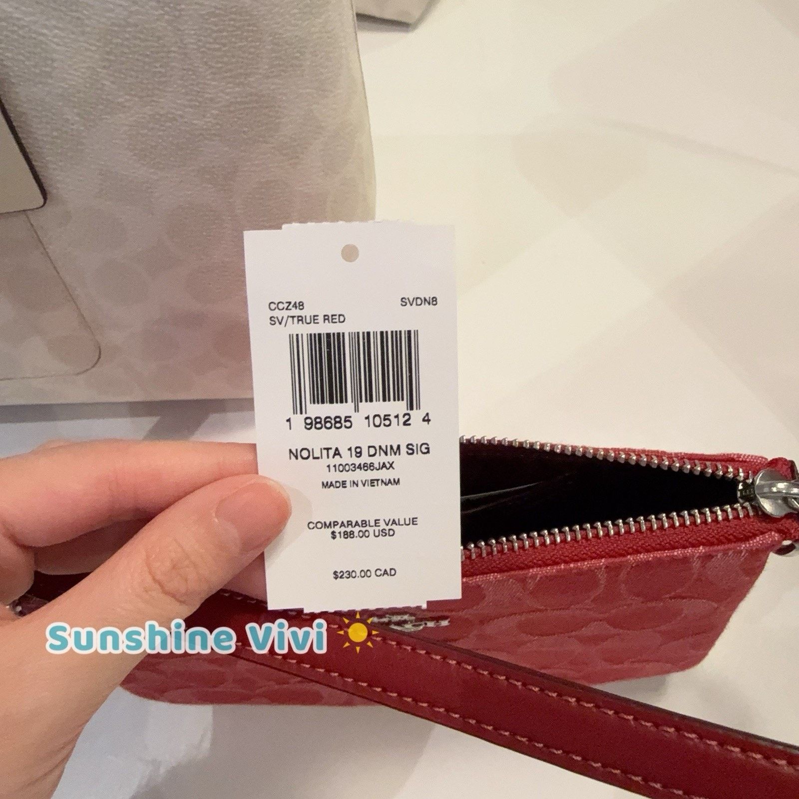 Coach NWT Coach Nolita 19 Signature CCZ48 denim/Silver/True Red Size ONE SIZE - 5 Thumbnail