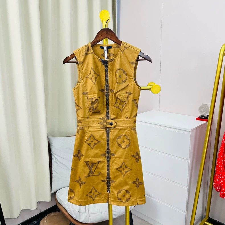 Louis Vuitton Louis Vuitton Brown presbyopic full print dress | Grailed
