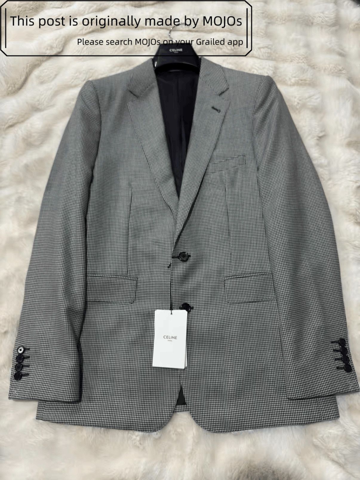 Celine Sz 50 Celine Hound Tooth Blazer mojos411631 Size US M / EU 48-50 / 2 - 1 Thumbnail