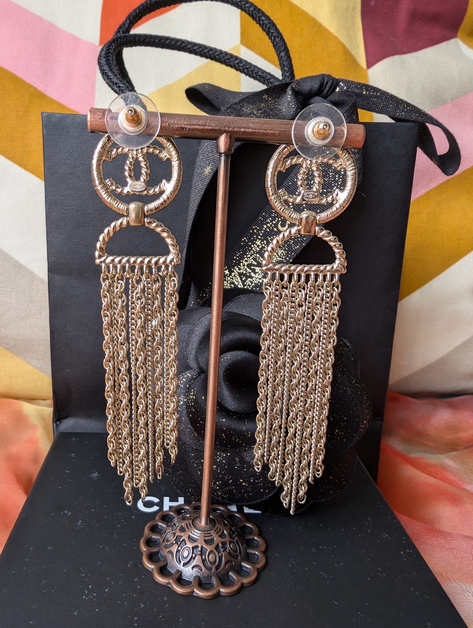 Chanel Chanel CC A16S Chain Long Logo GHW CocoMark Earrings Box Size ONE SIZE - 15 Thumbnail