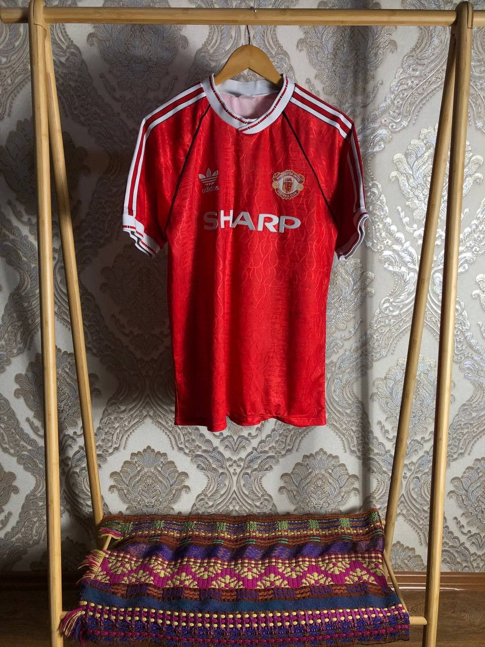 Vintage Very Rare Adidas FC Manchester United England Soccer Jersey Size US XL / EU 56 / 4 - 2 Thumbnail