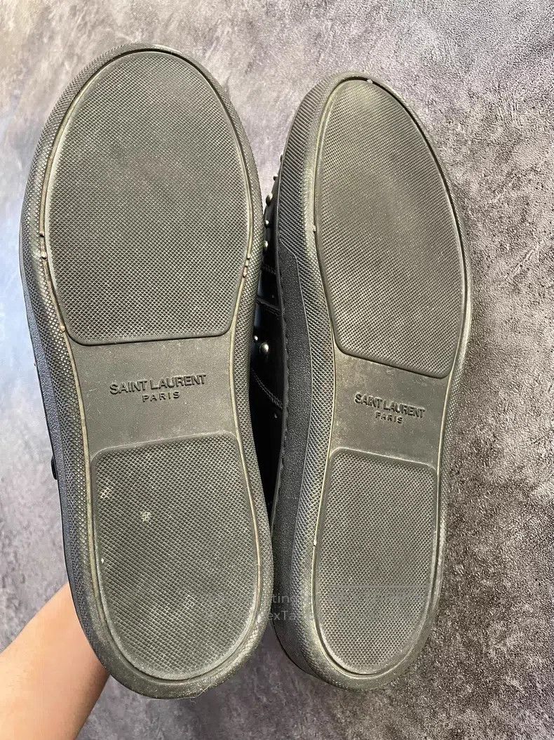 Saint Laurent Paris Saint Laurent Paris High-Top Studs Black Canvas Shoes Size US 7 / EU 40 - 6 Thumbnail