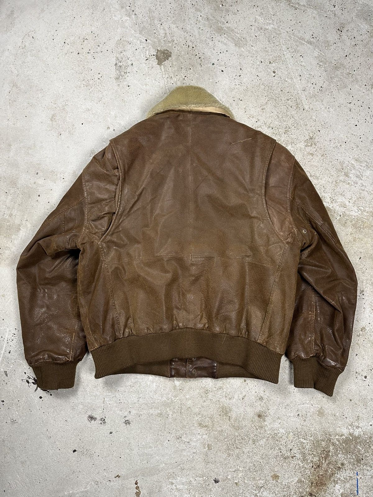 Genuine Leather × Vintage Vintage Y2K Top Gun A2 Flyers Brown Bomber Leather Jacket Size US L / EU 52-54 / 3 - 2 Thumbnail