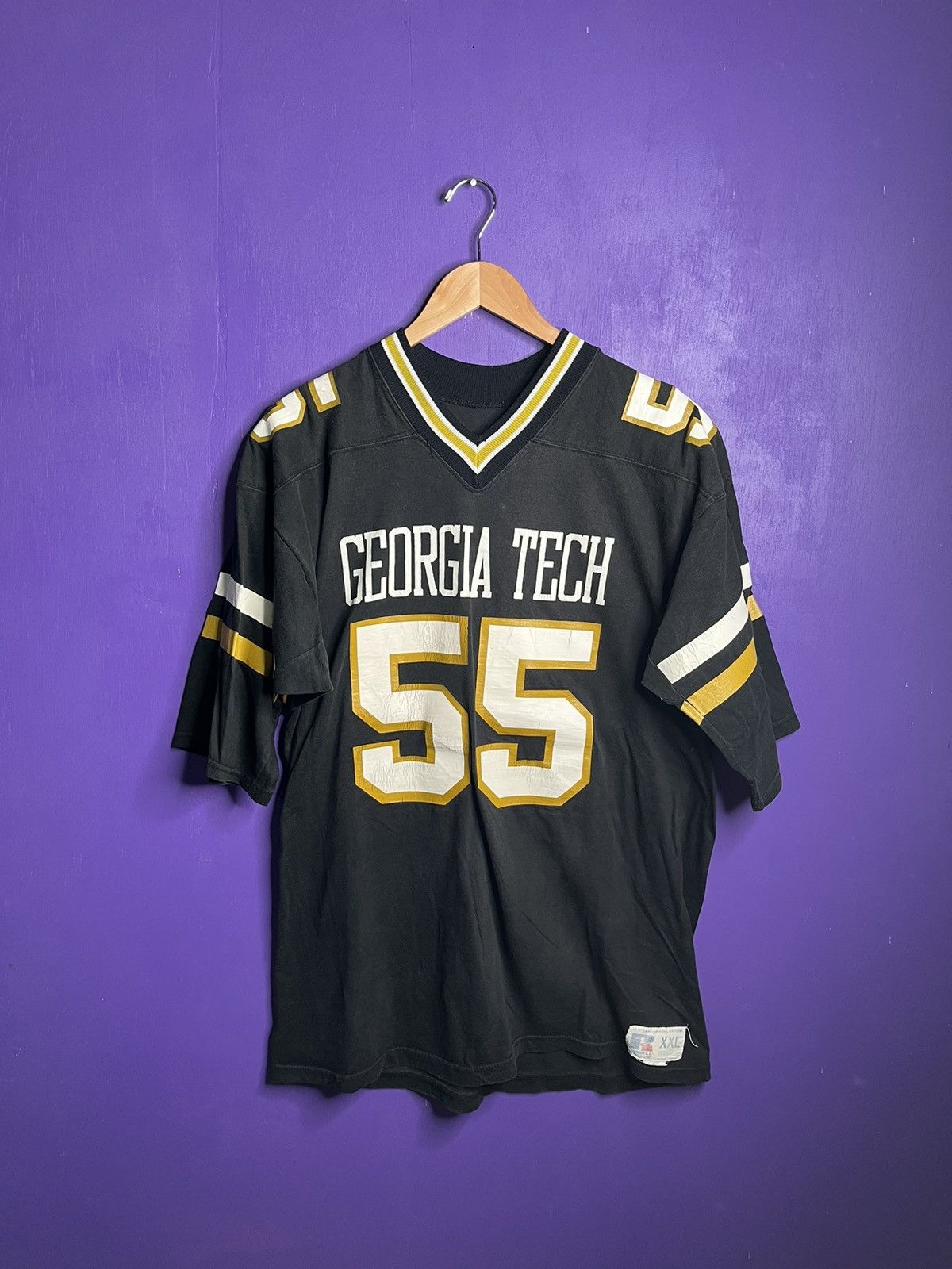 Russell Athletic × Vintage Vintage 80s Russell Georgia tech jersey shirt Size US XL / EU 56 / 4 - 1 Thumbnail