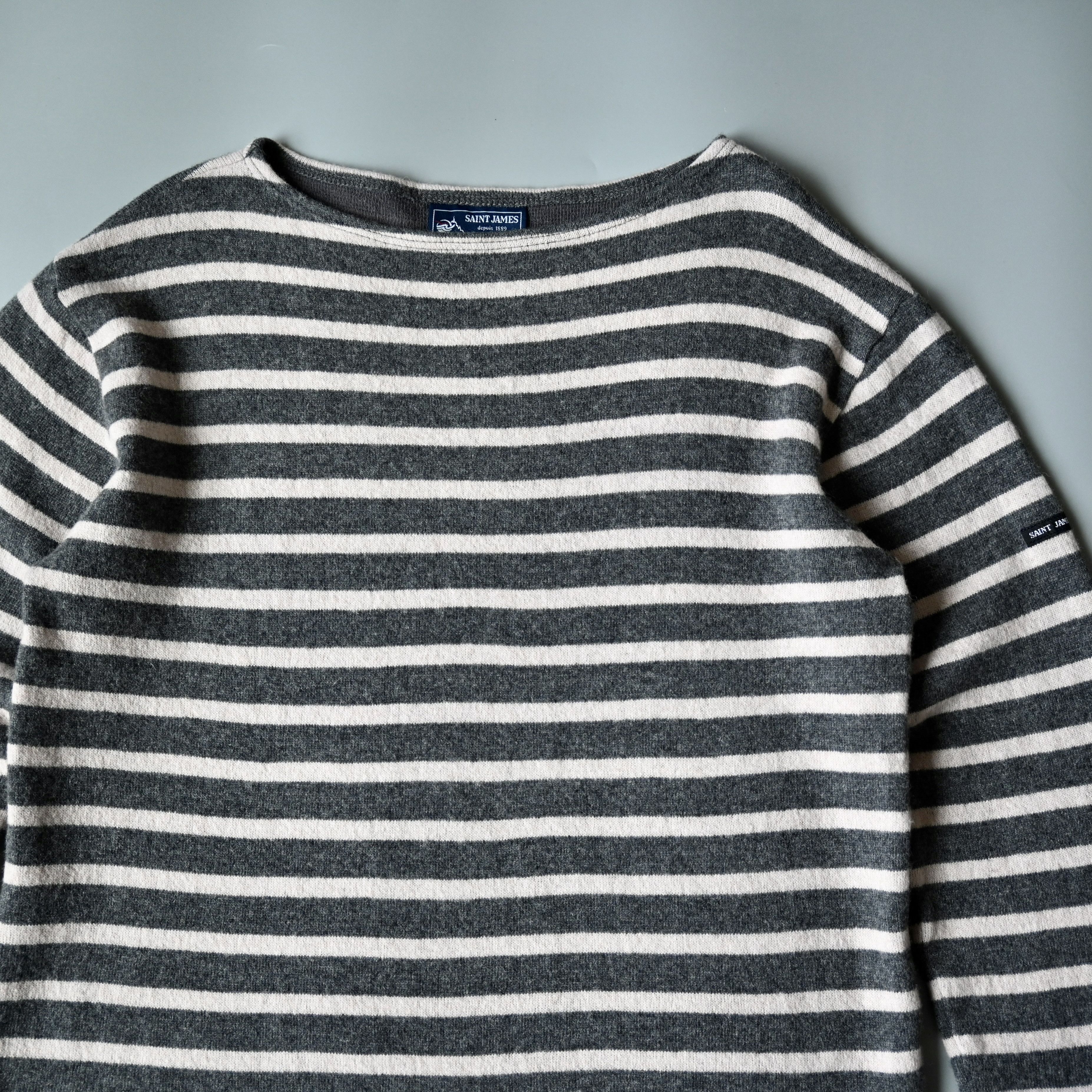 Saint James SAINT JAMES wool blend Breton sweater, gray x pink, 4/M Size US S / EU 44-46 / 1 - 4 Thumbnail