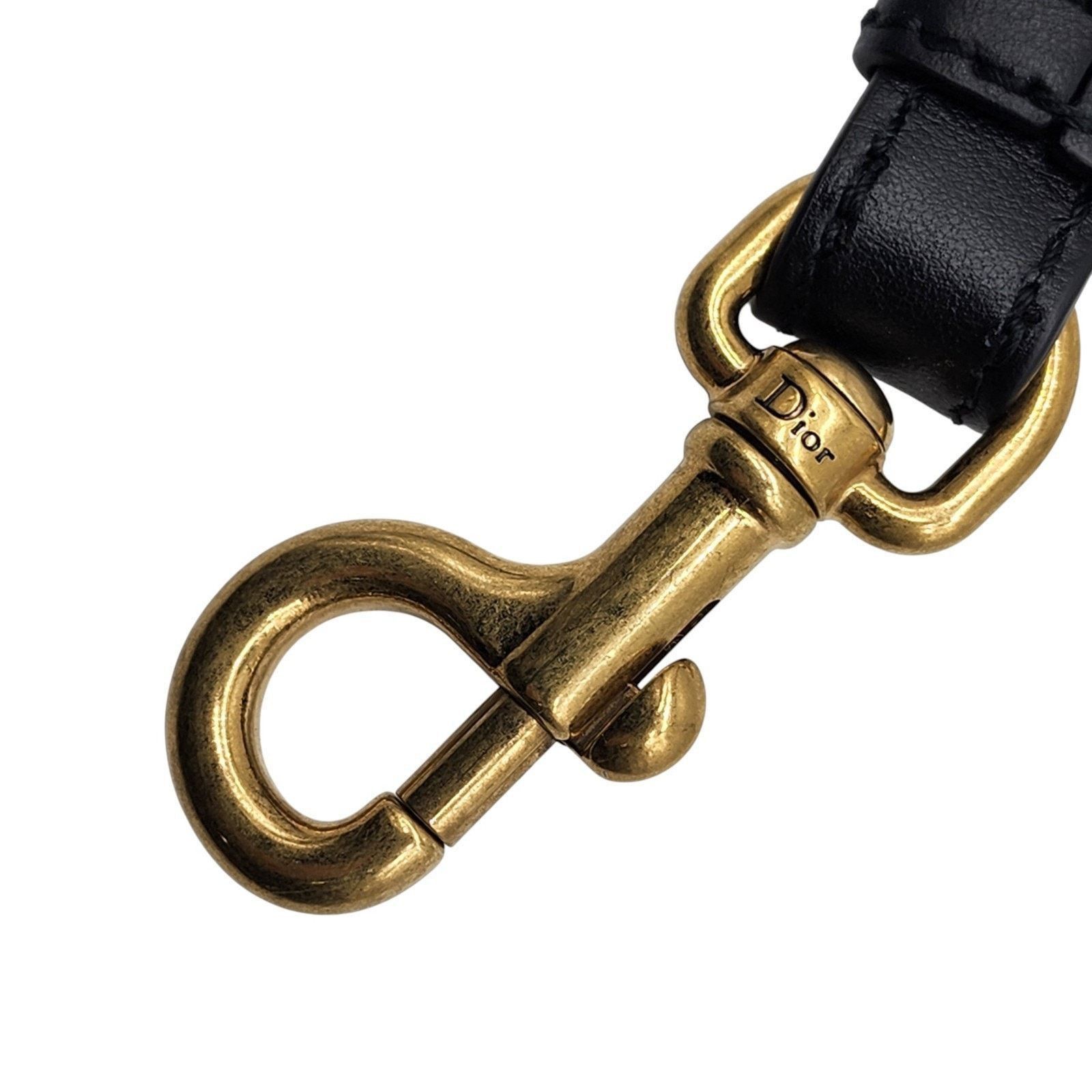 Dior Canvas and Leather Logo Embroidered Shoulder Strap with GHW Size ONE SIZE - 4 Thumbnail
