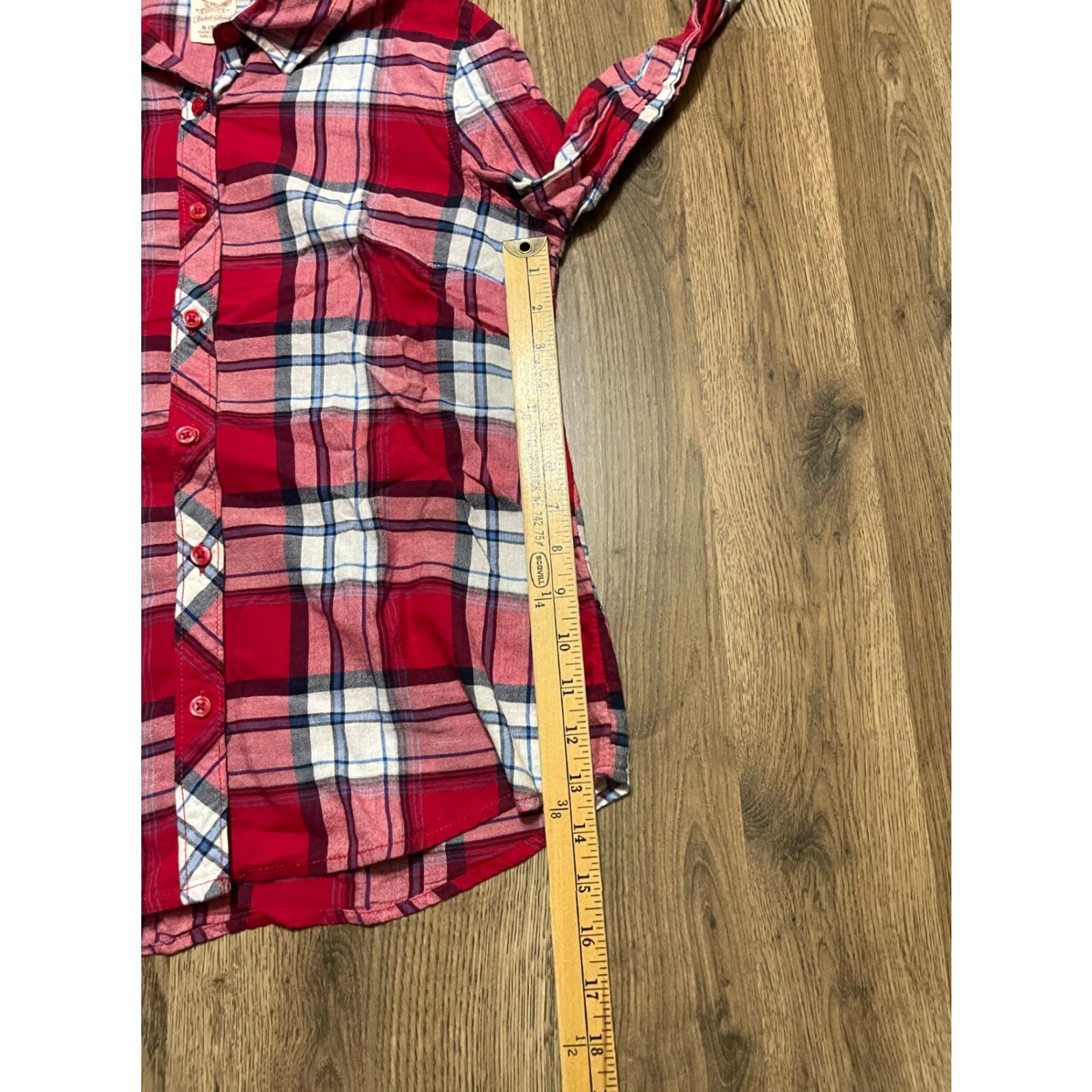 Faded Glory Faded Glory Shirt Women's Small Red Plaid Button Up Long Sleeve Size S / US 4 / IT 40 - 6 Thumbnail