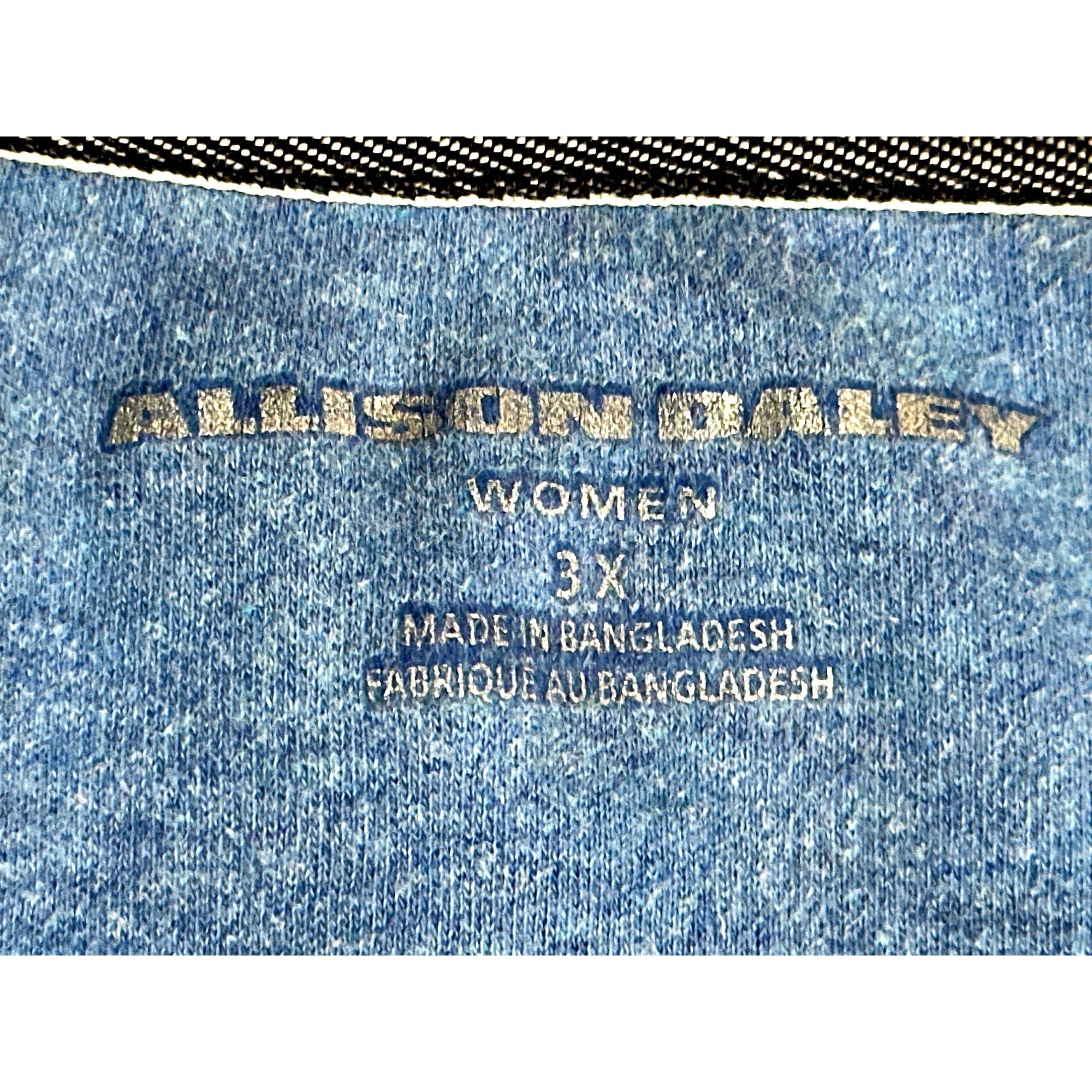 Other Allison Daley 3X Blue Embroidered Tee Shirt Soft Cotton Knit Size 3XL / US 20-22 - 9 Thumbnail
