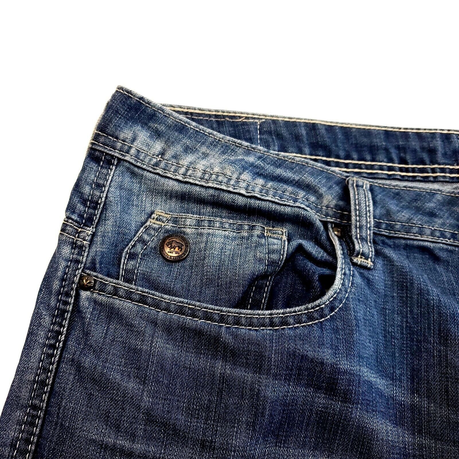 Buffalo David Bitton Buffalo David Bitton Driven Straight Whiskers Blue Denim Jea Size US 39 - 4 Thumbnail