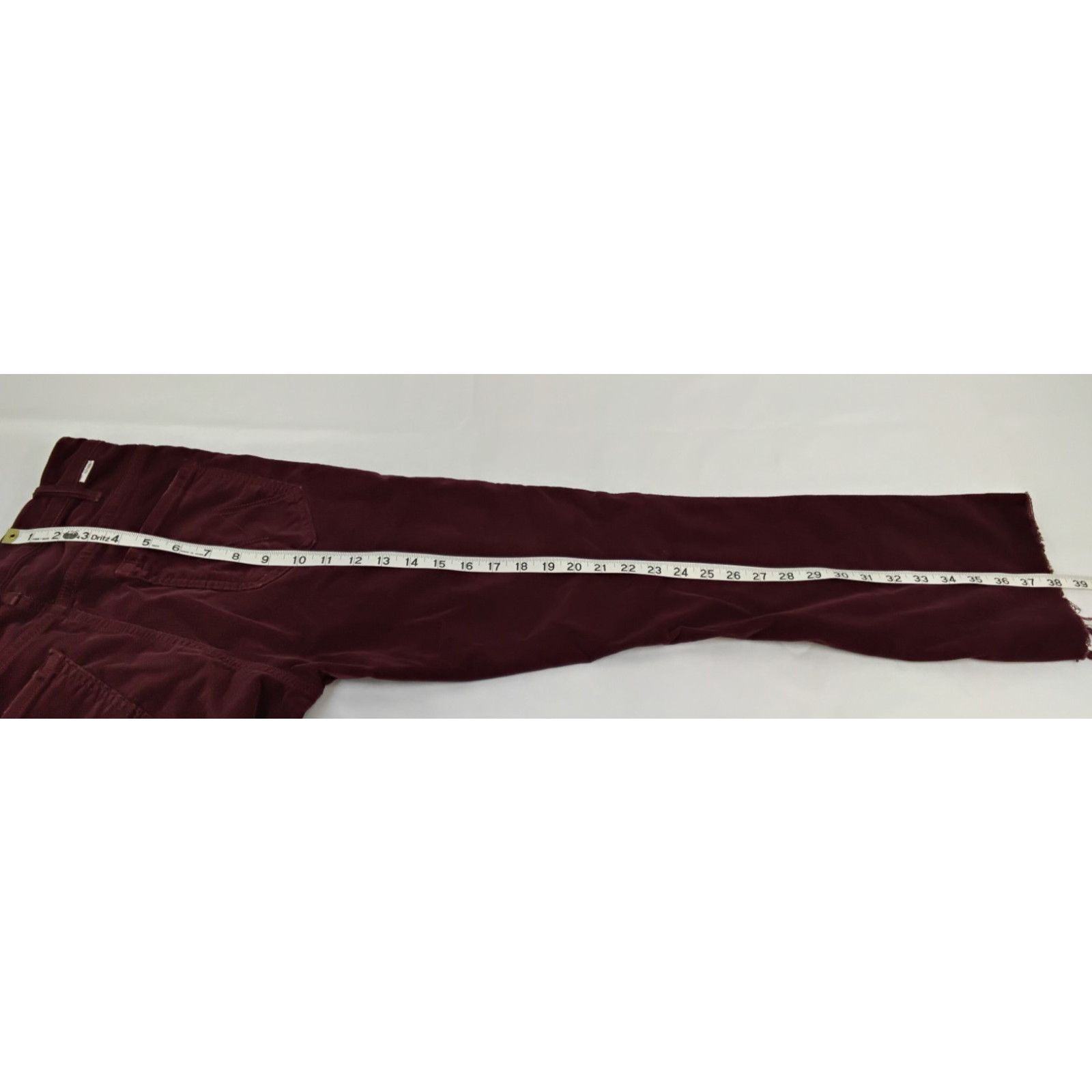 MOTHER Mother Hustler Corduroy Jeans Women's 27 Maroon Ankle Fray Size 27" / US 4 / IT 40 - 17 Thumbnail