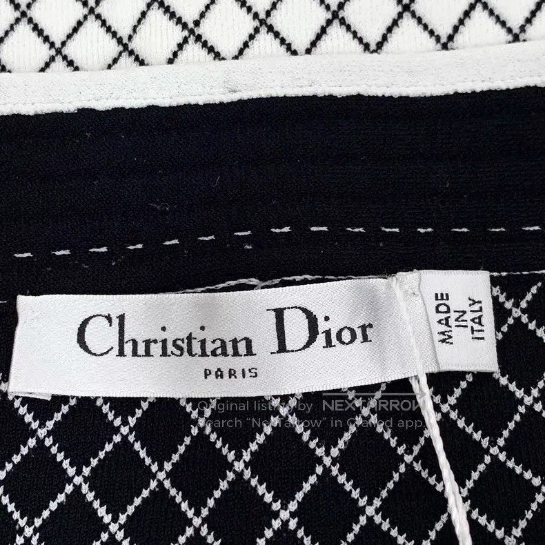 Dior Dior White diamond-shaped plaid side button decoration kni Size 25" / US 0 / IT 36 - 5 Thumbnail