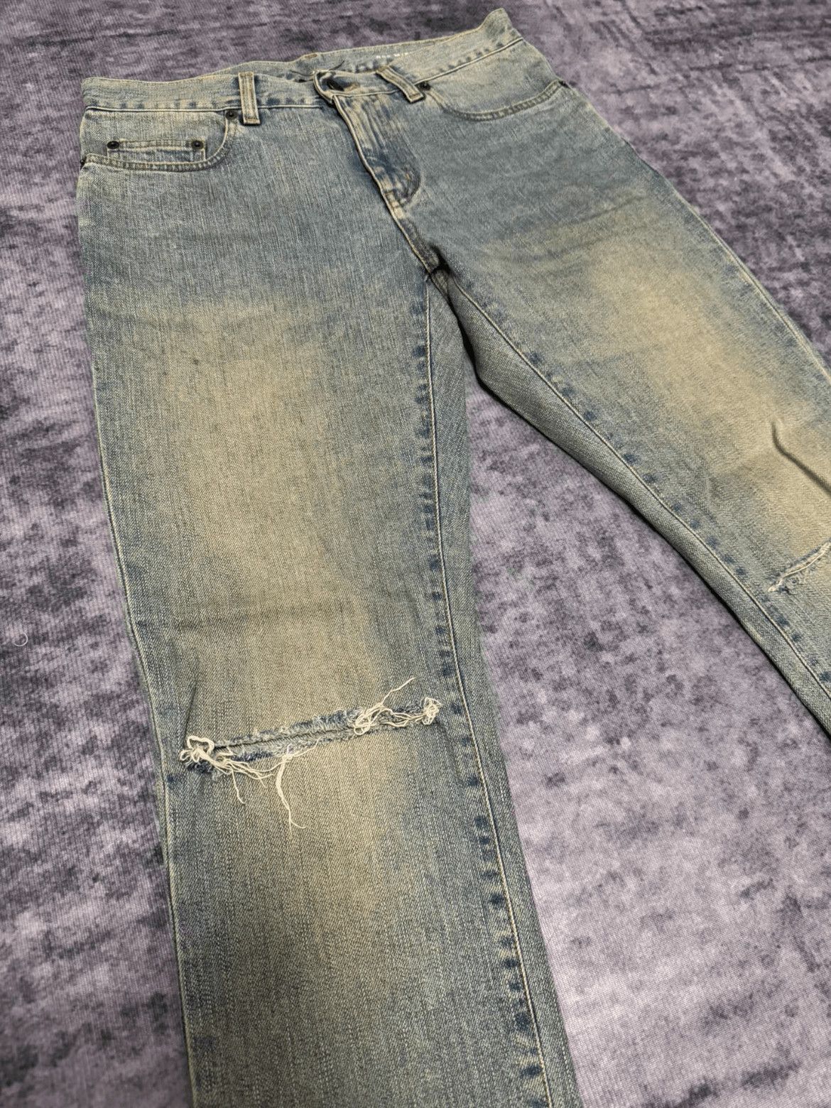 Saint Laurent Paris Saint Laurent Paris by Hedi 16SS Mud Wash Double Cut Denim- Size US 29 - 3 Thumbnail