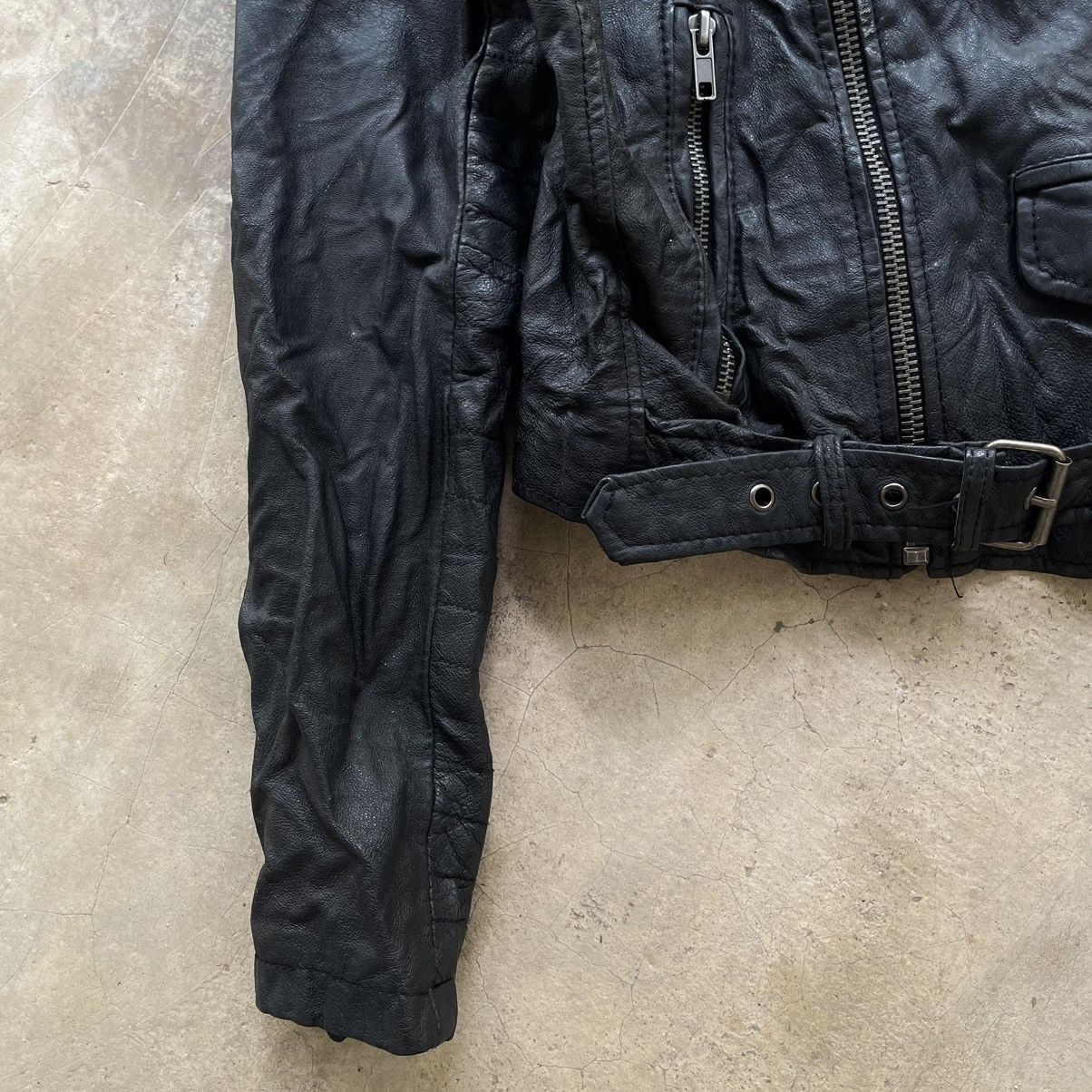Le Grande Bleu (L.G.B.) Grail🔥 Archive Leather Jacket Asymmetrical Rick Owens Style Size US XS / EU 42 / 0 - 10 Thumbnail