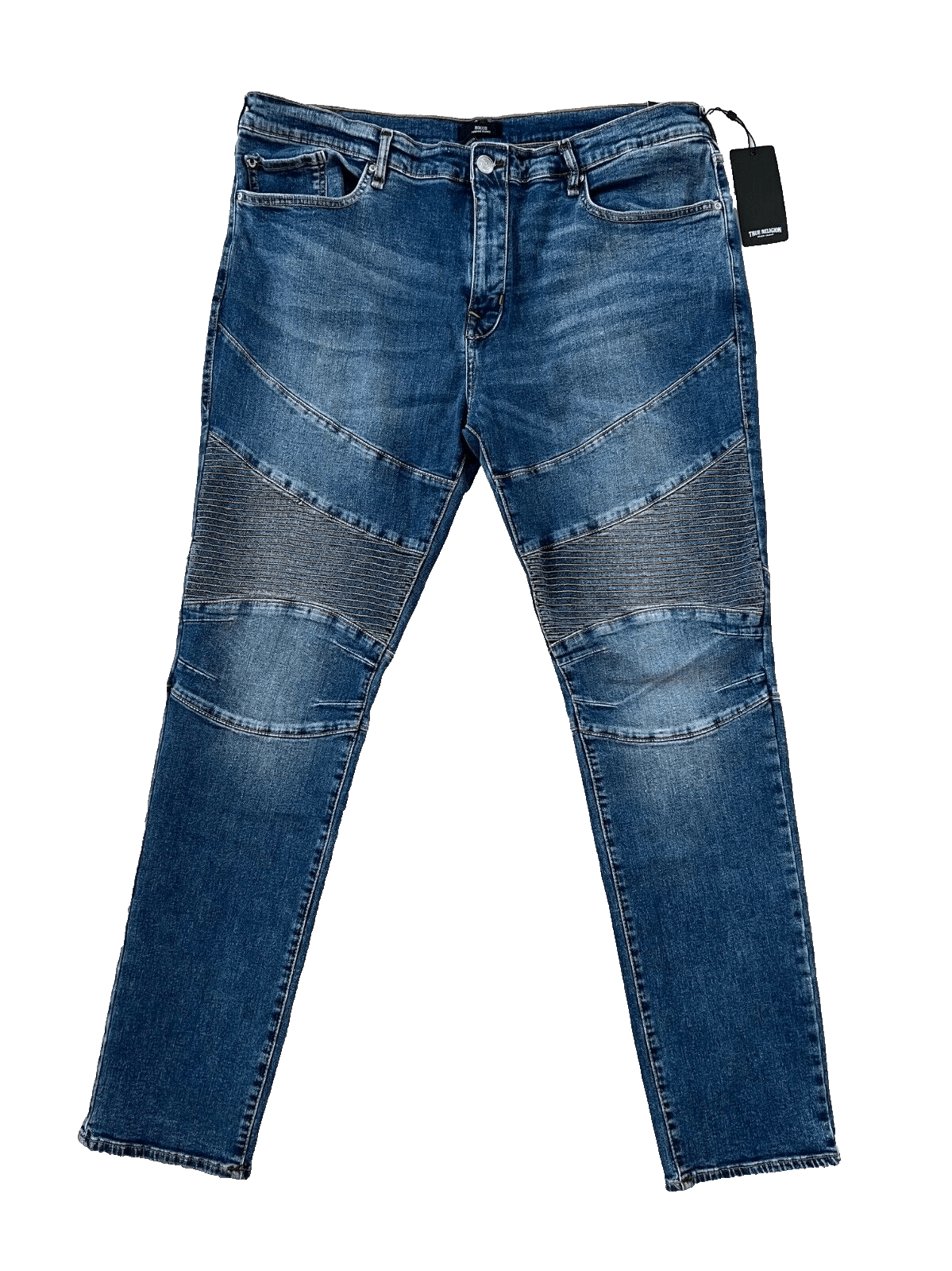 True Religion True Religion Rocco Moto Skinny Denim Jeans Sonic Indigo 42 Size US 42 / EU 58 - 2 Thumbnail