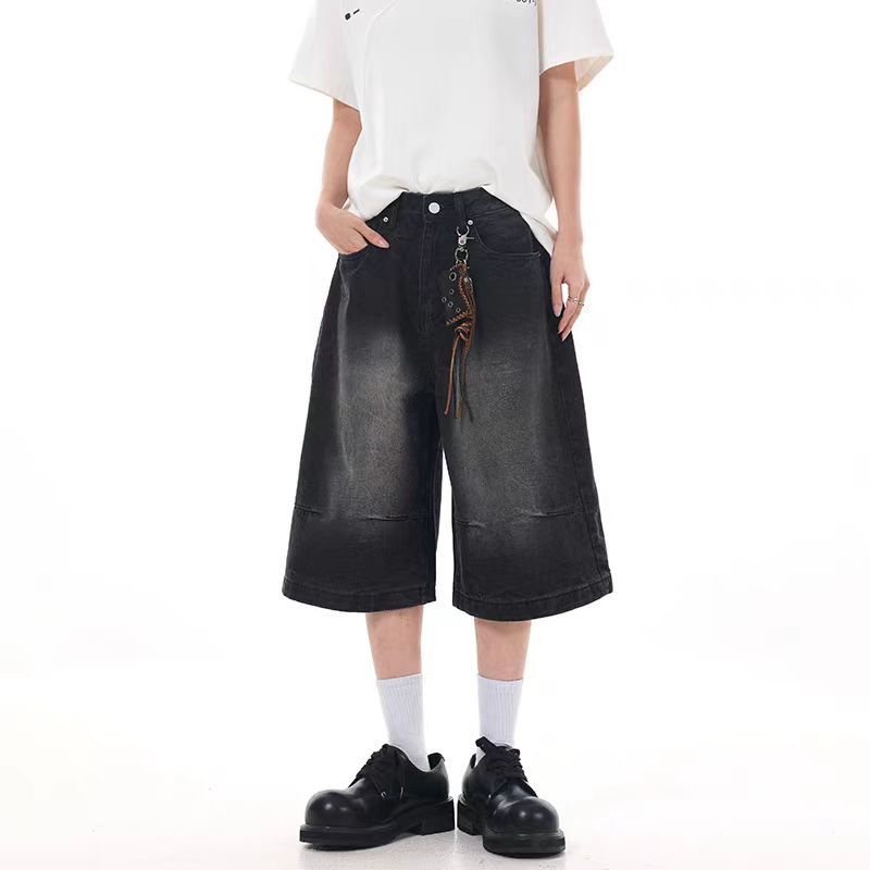 Japanese Brand × Vintage Washed Black Street Hip Hop Baggy Denim Shorts Size US 33 - 6 Thumbnail