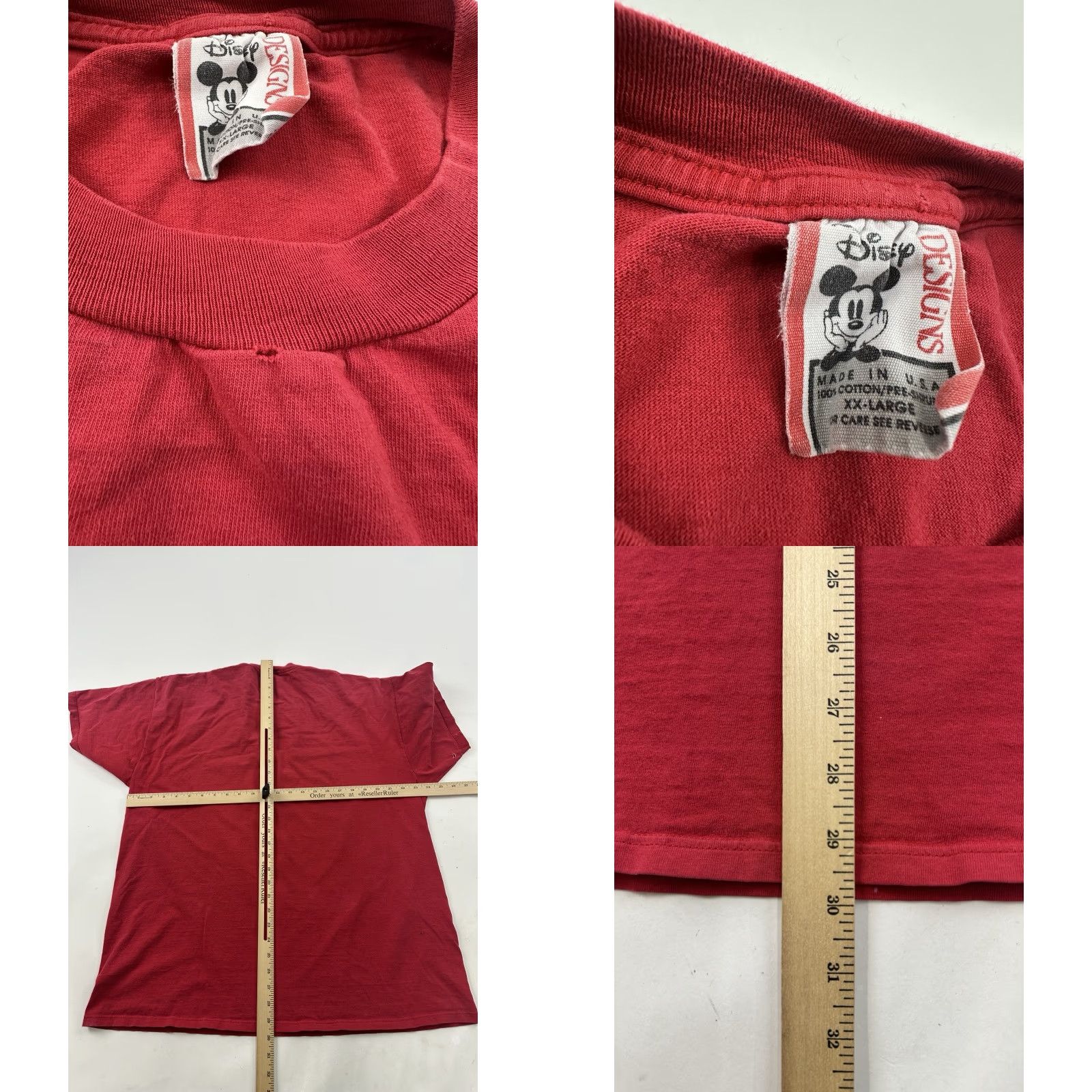 Disney Disney Mickey Mouse Shirt Unisex Adults 2XL Red Crew Neck Short Sleeve T-Shirt Made in USA Size US XXL / EU 58 / 5 - 8 Thumbnail