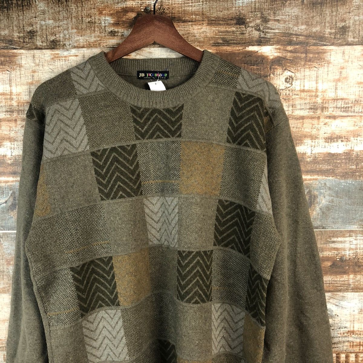 Homespun Knitwear × Japanese Brand DL Jack Bround checkered vintage sweatshirt Knitwear #C681 Size US M / EU 48-50 / 2 - 5 Thumbnail