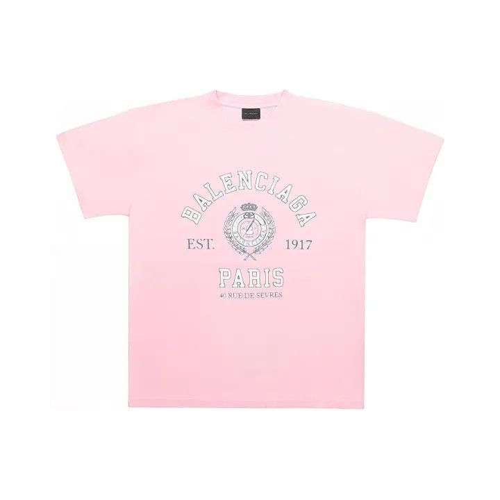 Balenciaga Balenciaga Pink Oversized Logo T-Shirt for Women 0079 Size L / US 10 / IT 46 - 1 Thumbnail