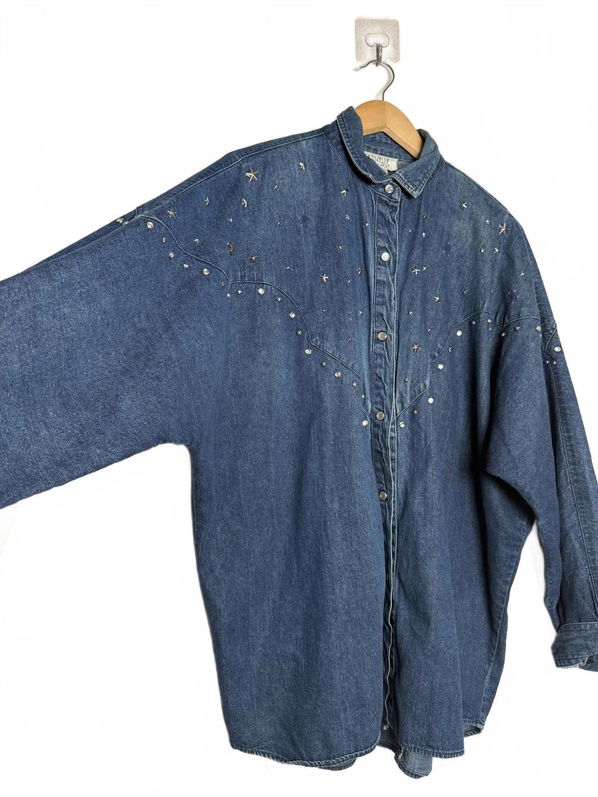 Other Vintage Oversize Denim Jean Studded Button Shirt Size XL / US 12-14 / IT 48-50 - 1 Thumbnail
