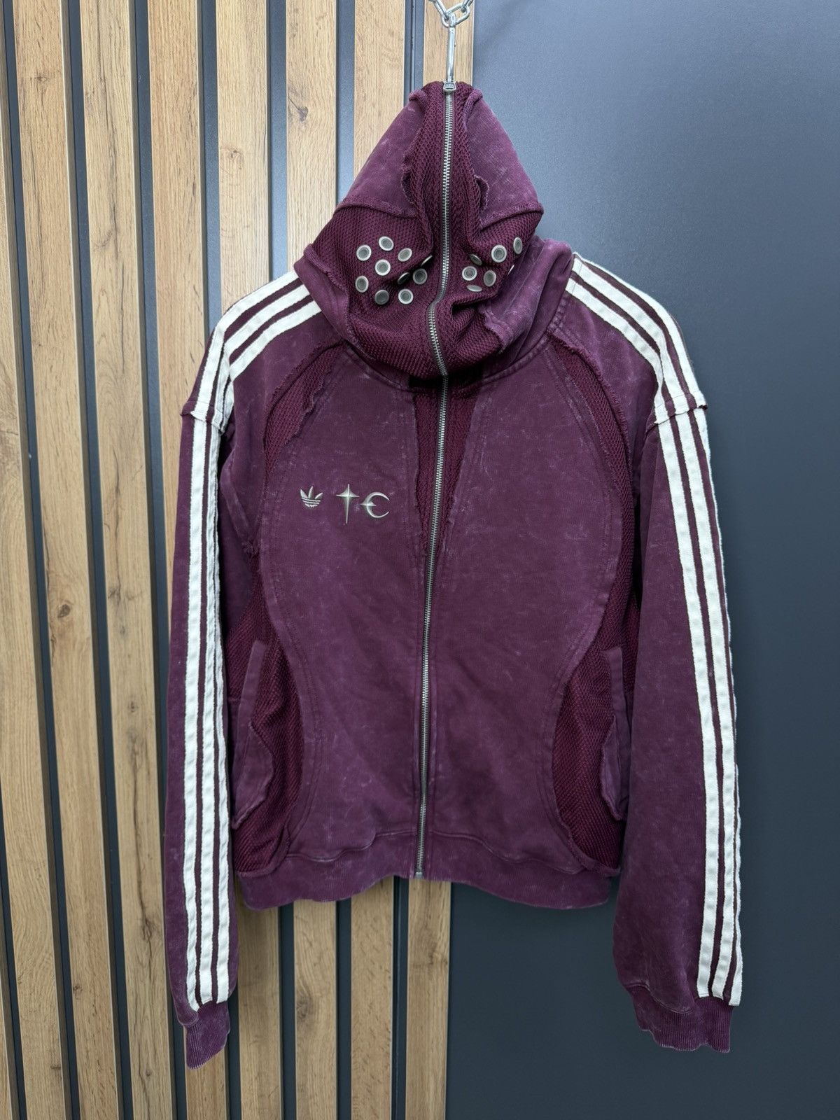 Adidas x Thug Club Teamgeist Hooded Zip Up Maroon Size L