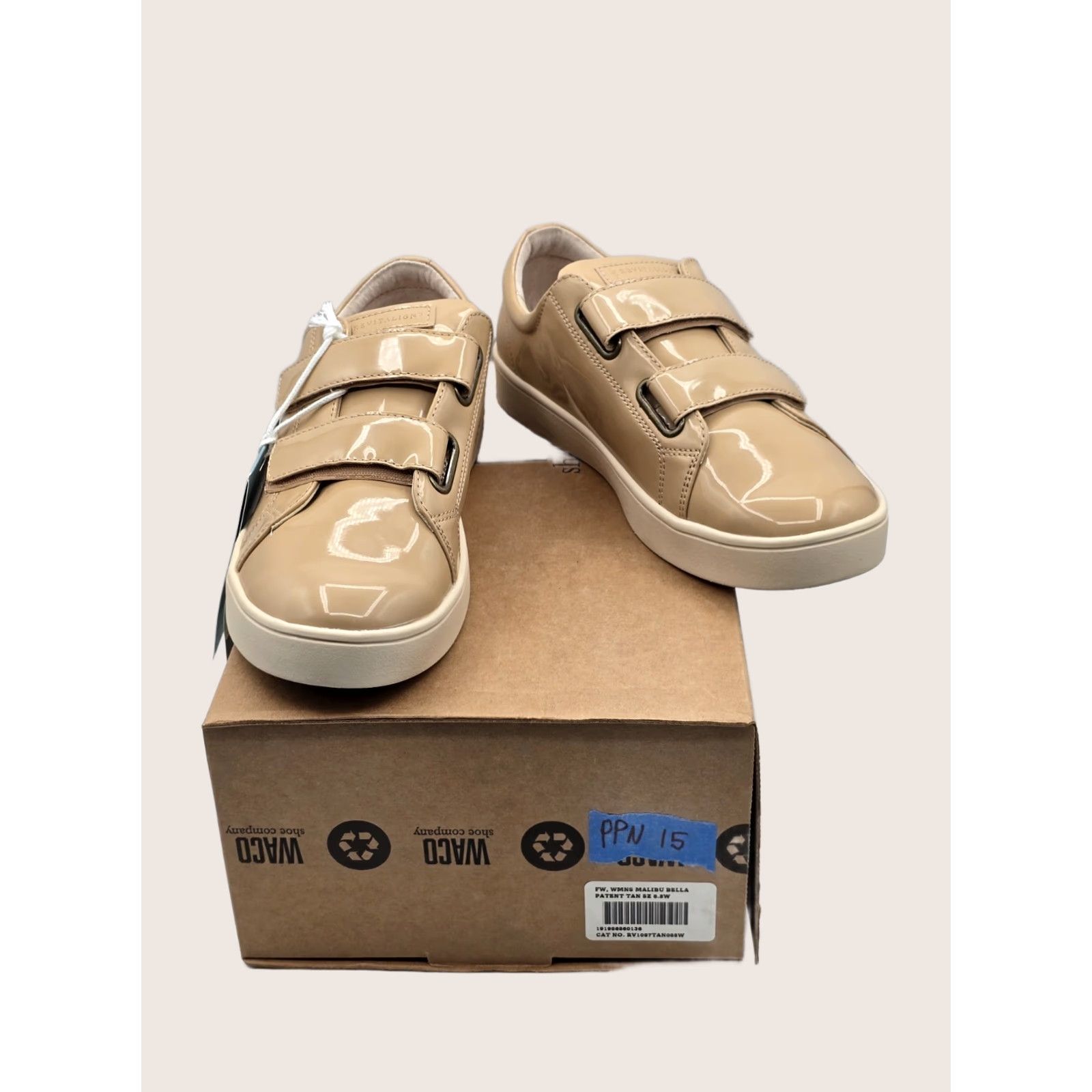 Vintage Revitalign Sneakers Malibu Bella Patent Sz 8.5 W Tan Solid Womens Shoes Size US 9 / IT 39 - 1 Thumbnail