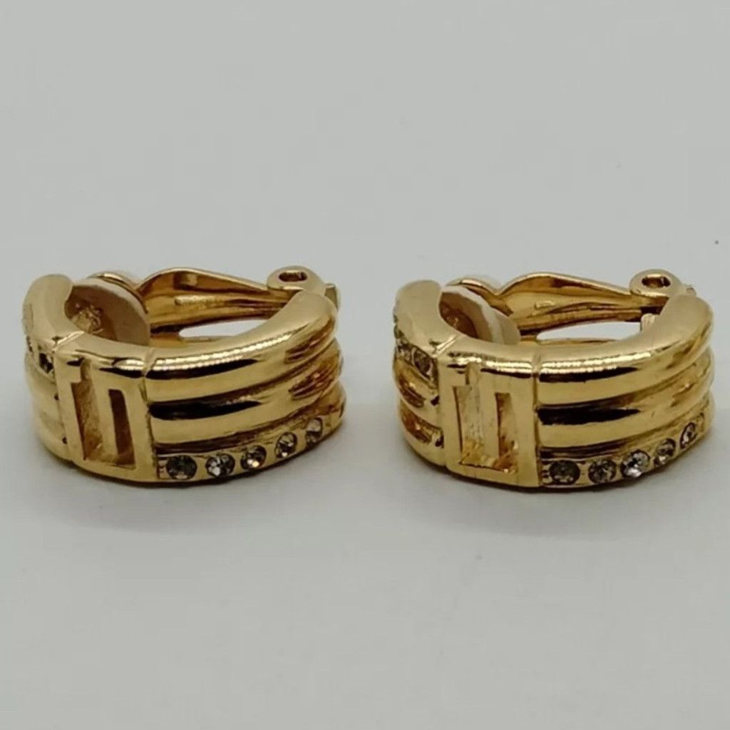 Givenchy GIVENCHY G logo clip gold and crystal earrings Size ONE SIZE - 9 Thumbnail