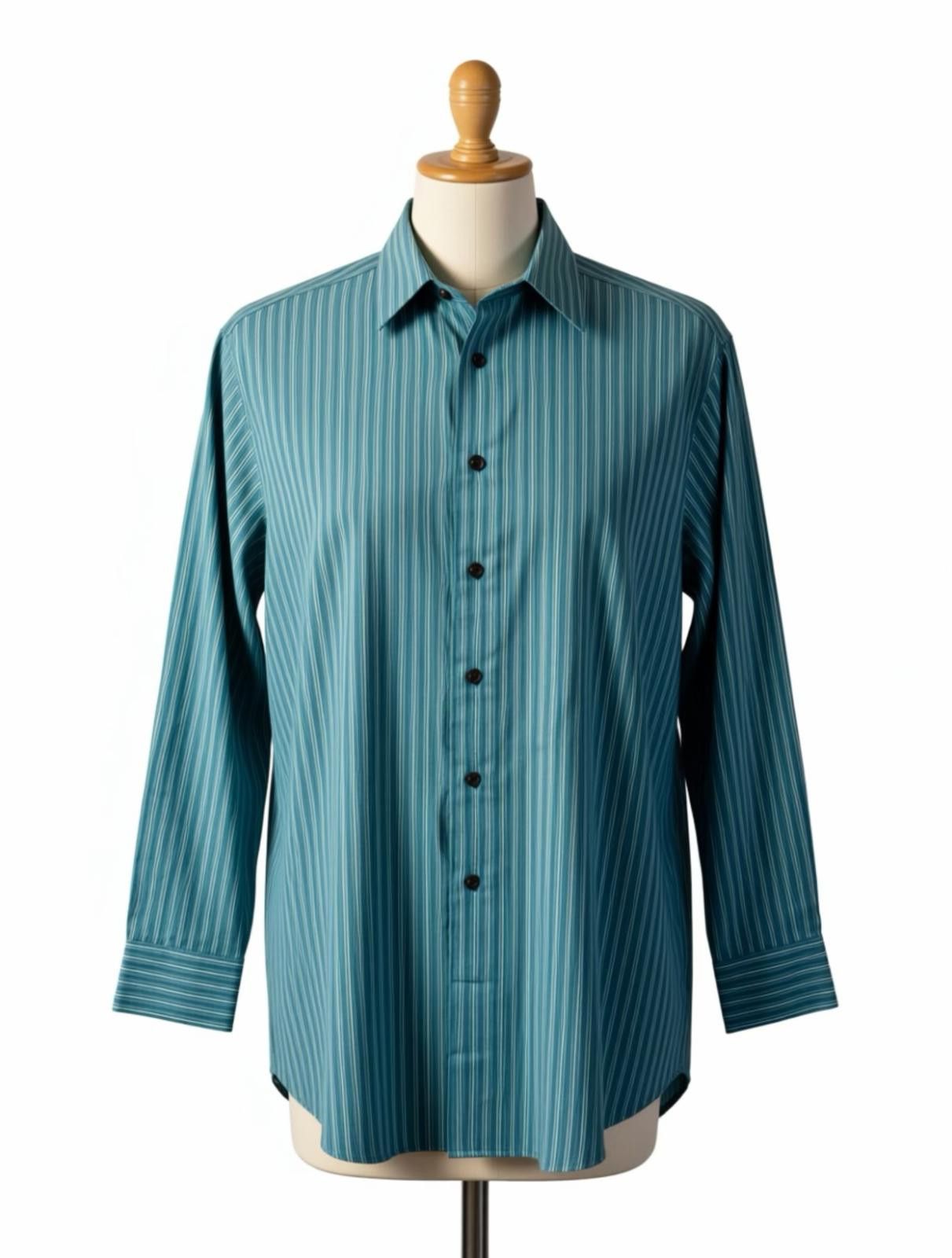 Liz Claiborne Claiborne Wrinkle-Free 100% Cotton Striped ButtonUp Shirt 32 Size 42R - 1 Thumbnail