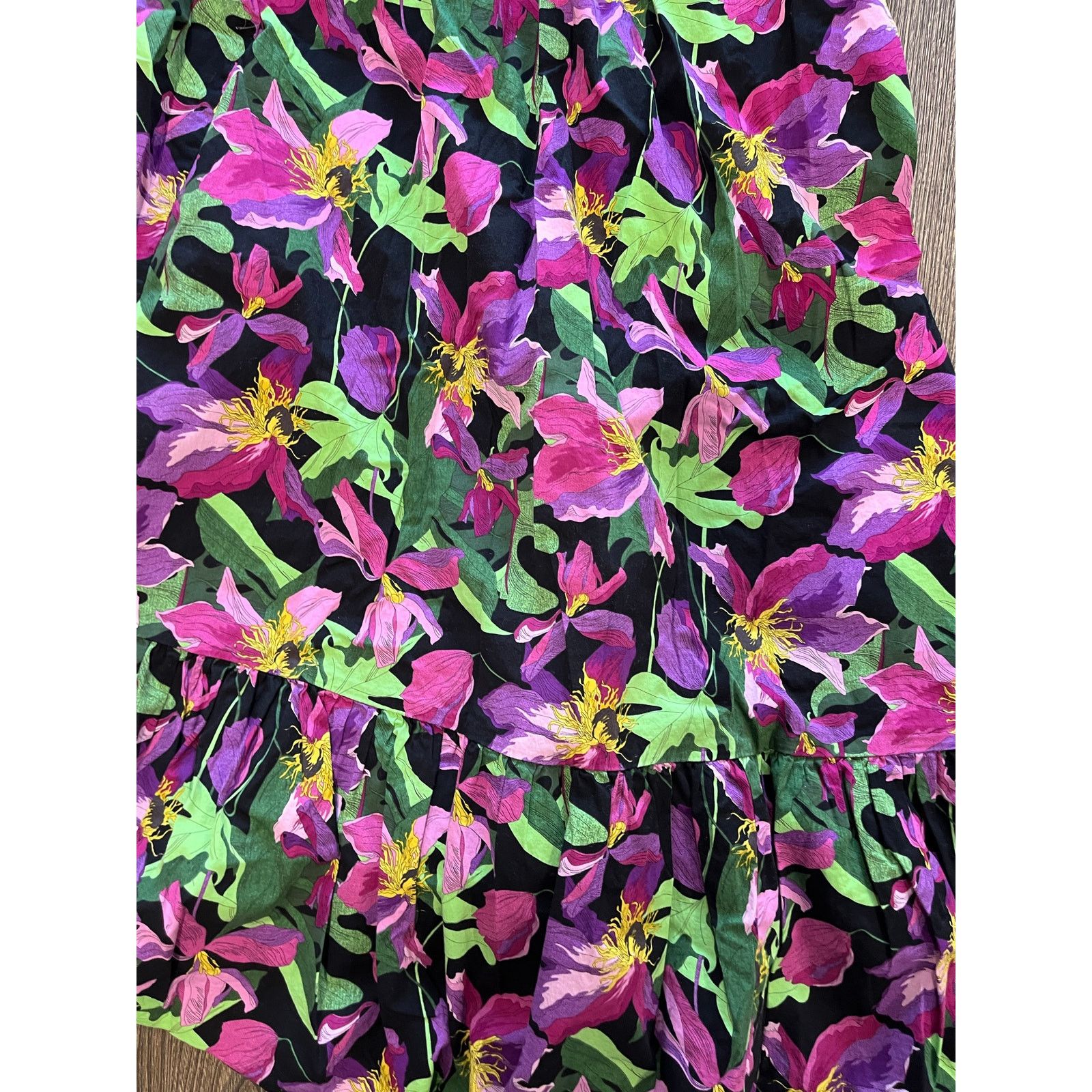 Express Express Poplin Maxi Dress Floral Square Neck Puff Sleeve L Size L / US 10 / IT 46 - 4 Thumbnail