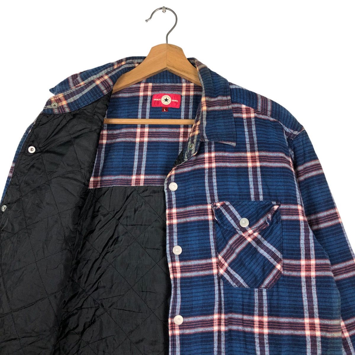 Japanese Brand 🔥Vintage Converse All Star Shirt Jacket Chore Tartan Design Size US L / EU 52-54 / 3 - 12 Thumbnail